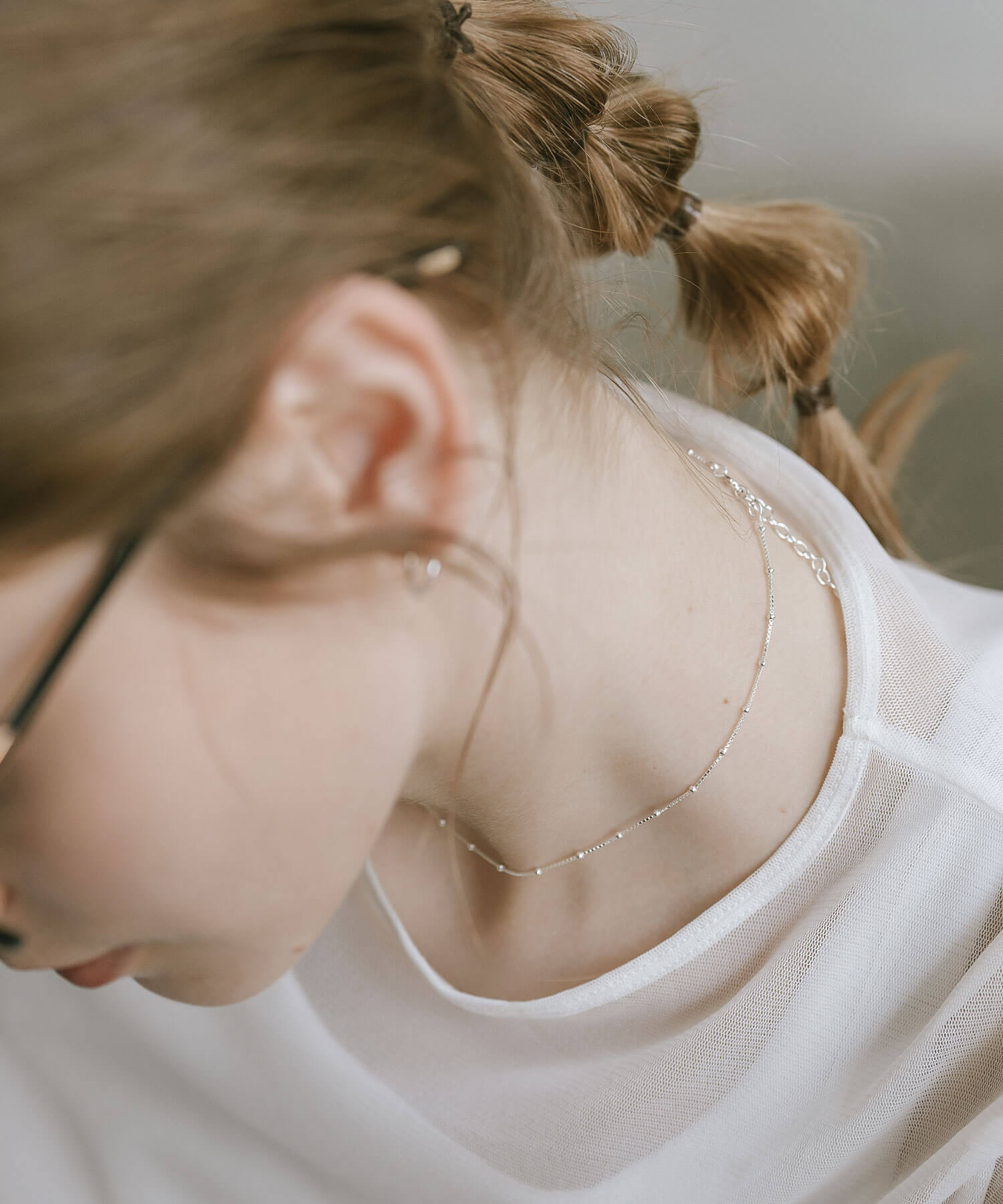 18K Gold Plated Sterling Silver Satelite Dot Chain Necklace | ARETE-CHOKER