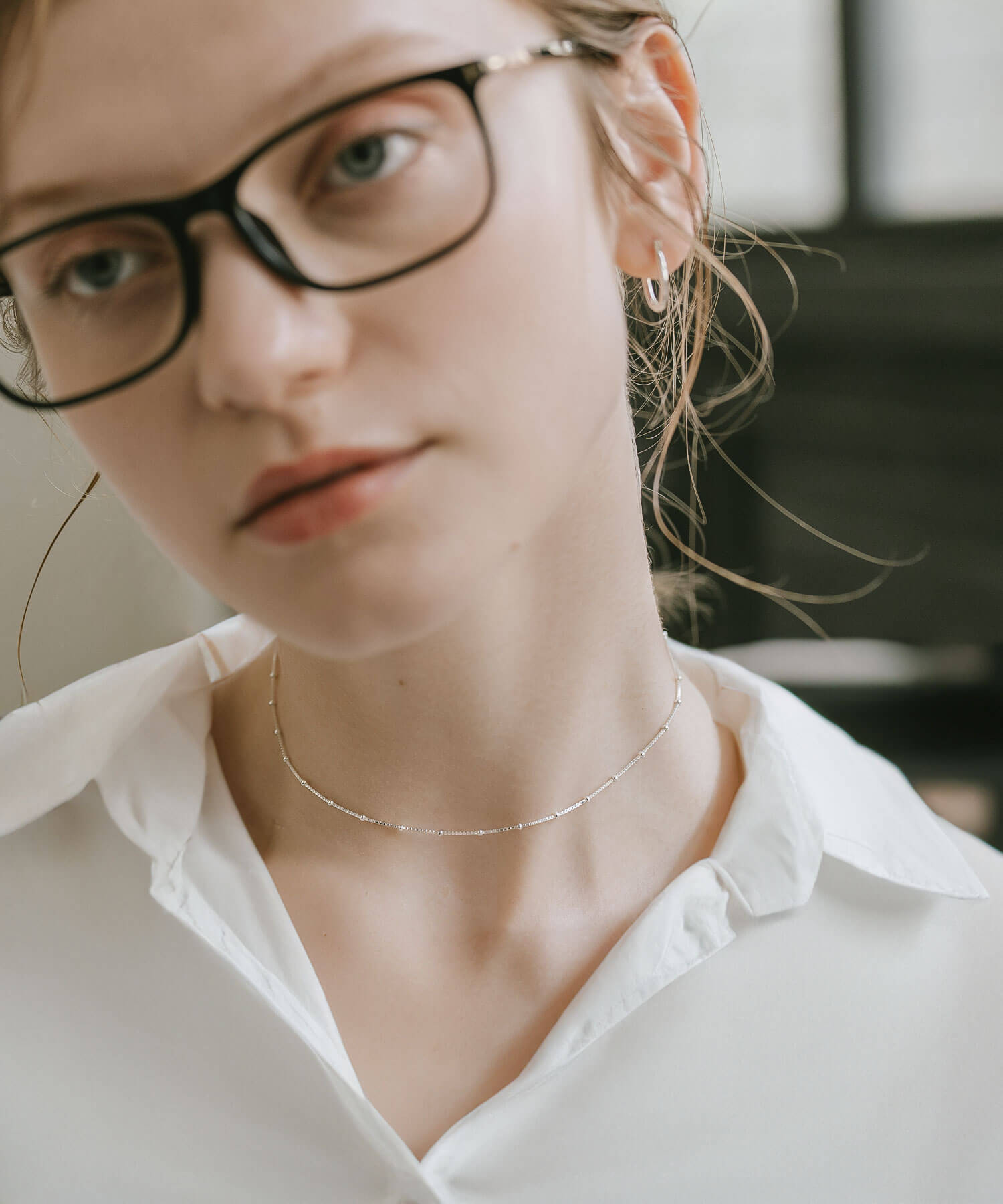 18K Gold Plated Sterling Silver Satelite Dot Chain Necklace | ARETE-CHOKER