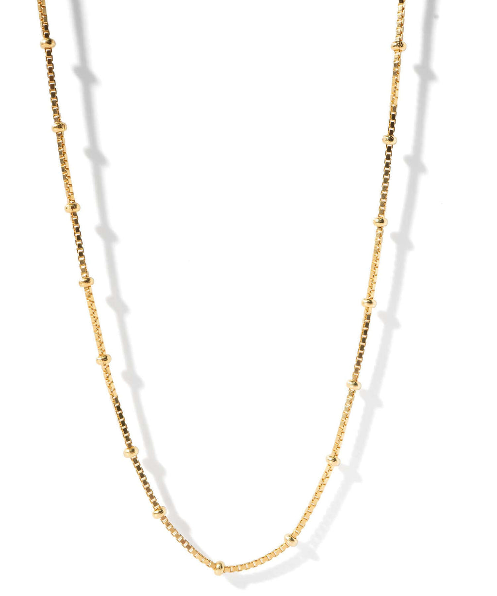 18K Gold Plated Sterling Silver Satelite Dot Chain Necklace | ARETE-CHOKER