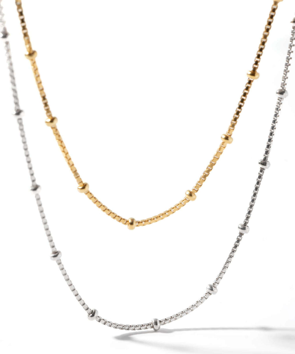 18K Gold Plated Sterling Silver Satelite Dot Chain Necklace | ARETE-CHOKER