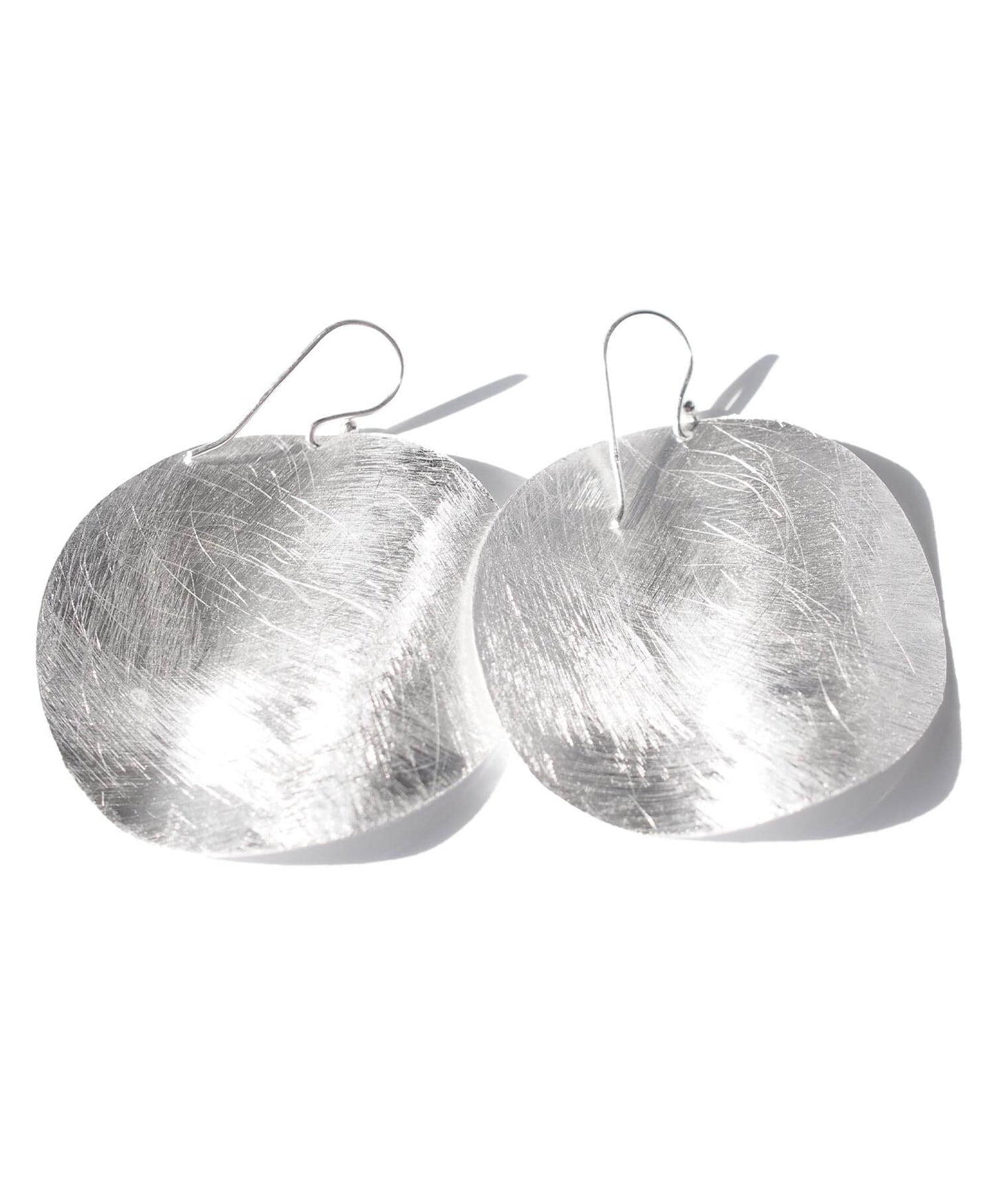 Silver925 Round Disk Hang Earrings | ARGENTA