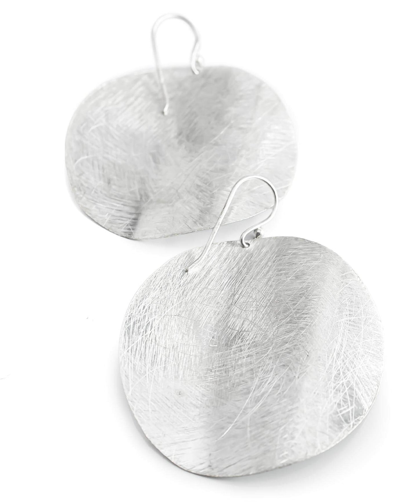 Silver925 Round Disk Hang Earrings | ARGENTA