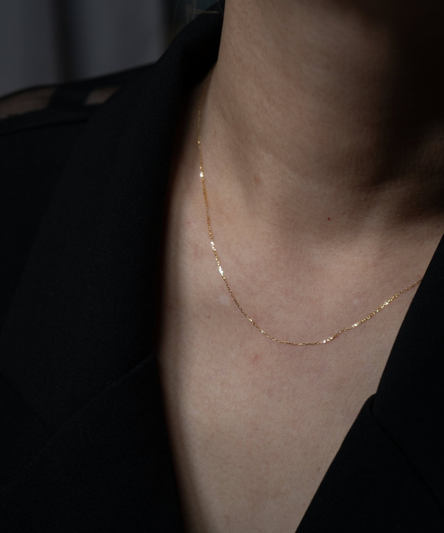 18K Gold Delicate Cable Chain Necklace | ARIADNE-AIR