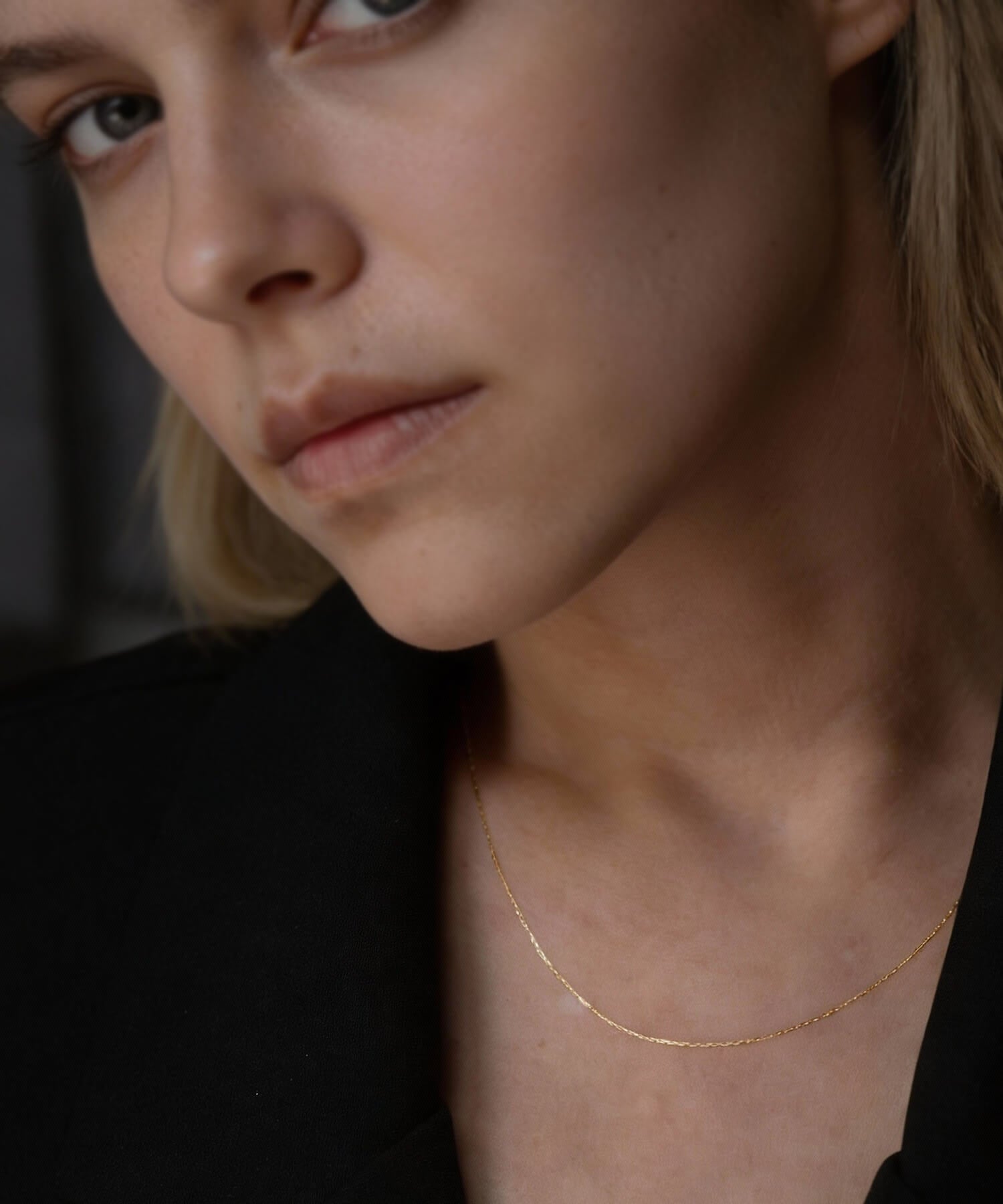 18K Gold Delicate Cable Chain Necklace | ARIADNE-AIR
