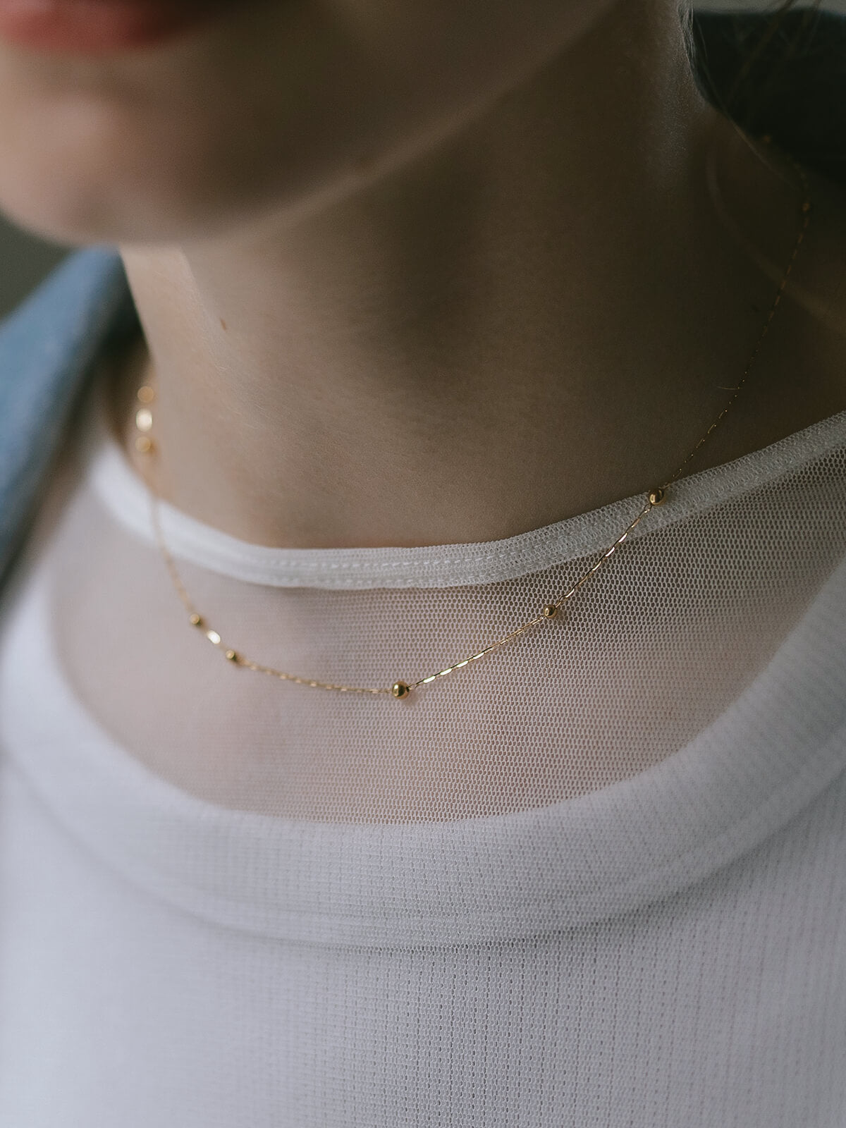 18K Gold Ball Chain Necklace | ARIADNE-ORBIS