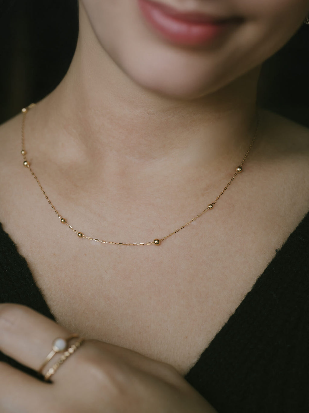 18K Gold Ball Chain Necklace | ARIADNE-ORBIS