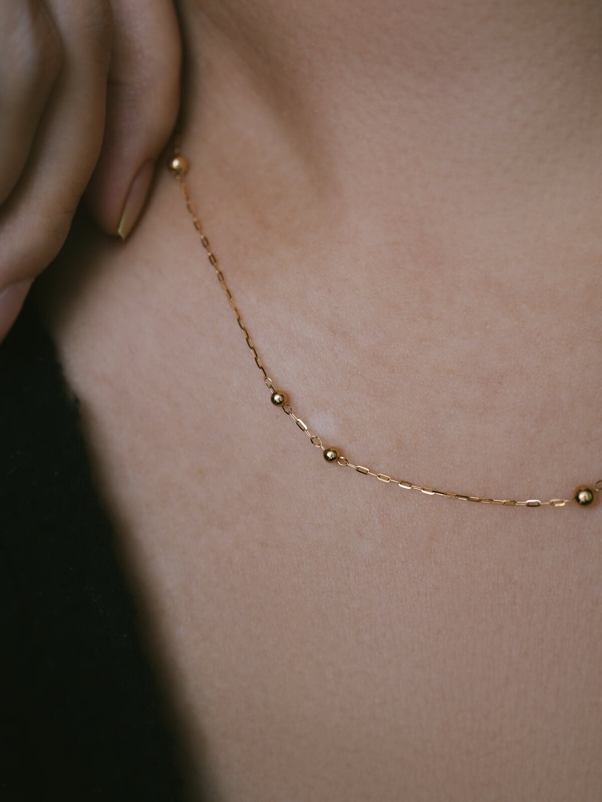 18K Gold Ball Chain Necklace | ARIADNE-ORBIS