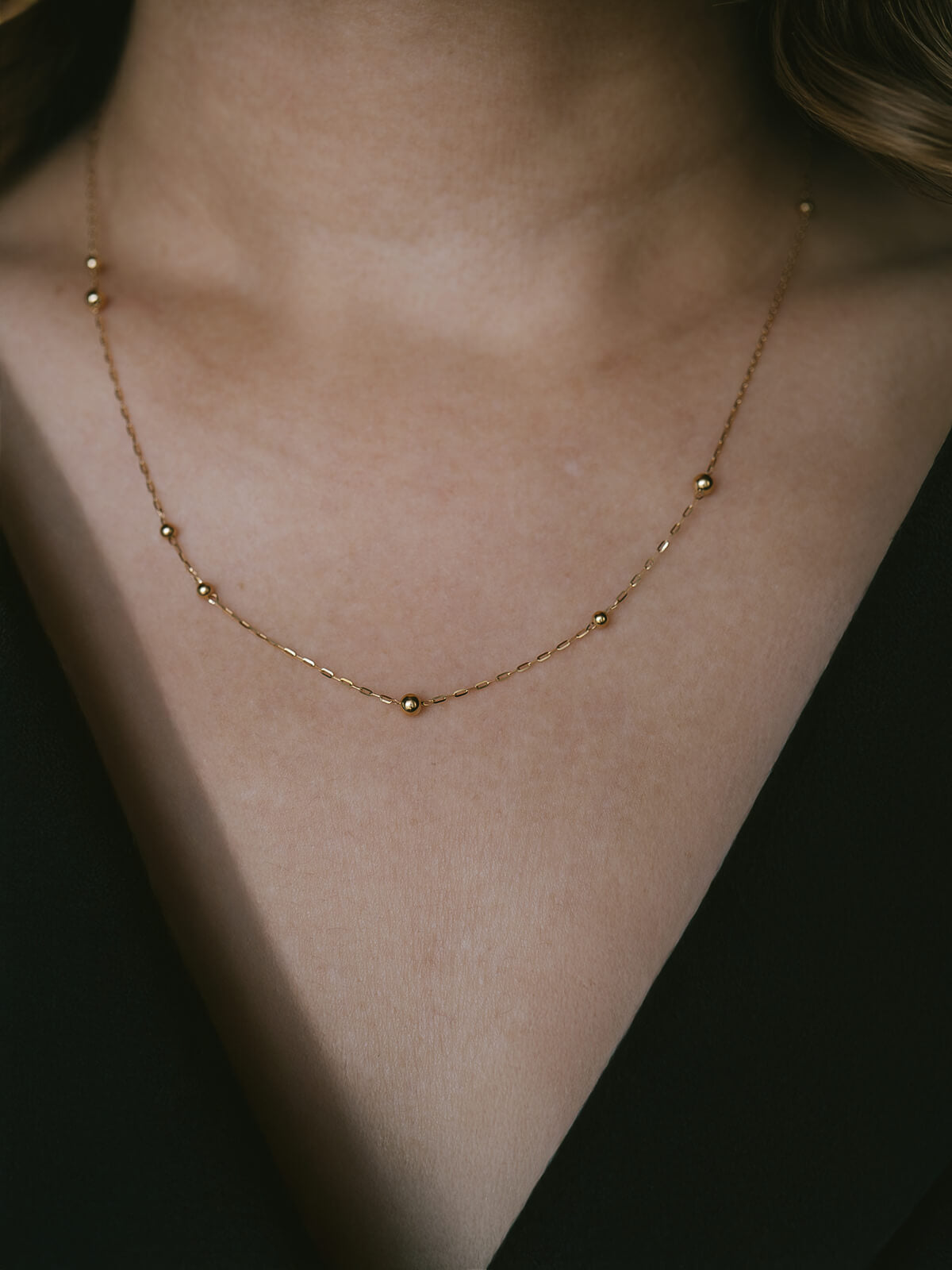 18K Gold Ball Chain Necklace | ARIADNE-ORBIS