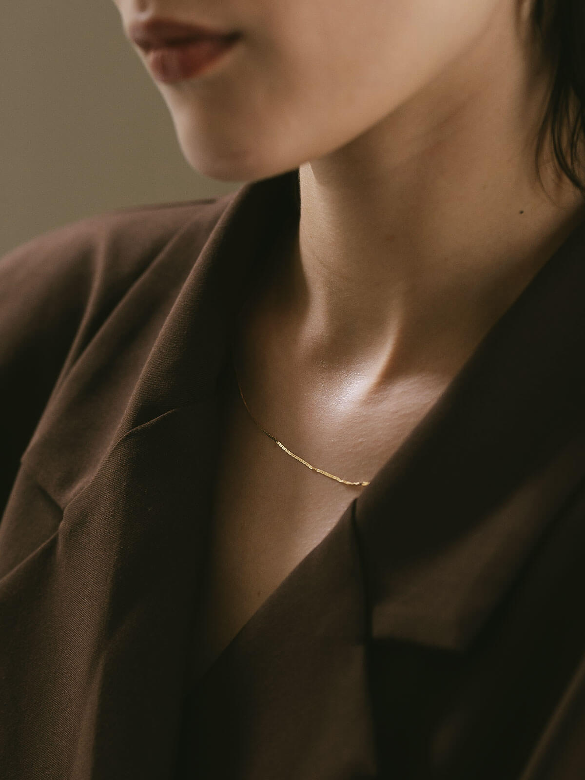 18K Gold Silken Rectangle Chain Necklace | ARIADNE-ELNE