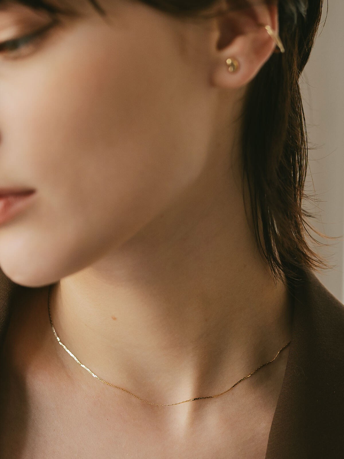 18K Gold Silken Rectangle Chain Necklace | ARIADNE-ELNE