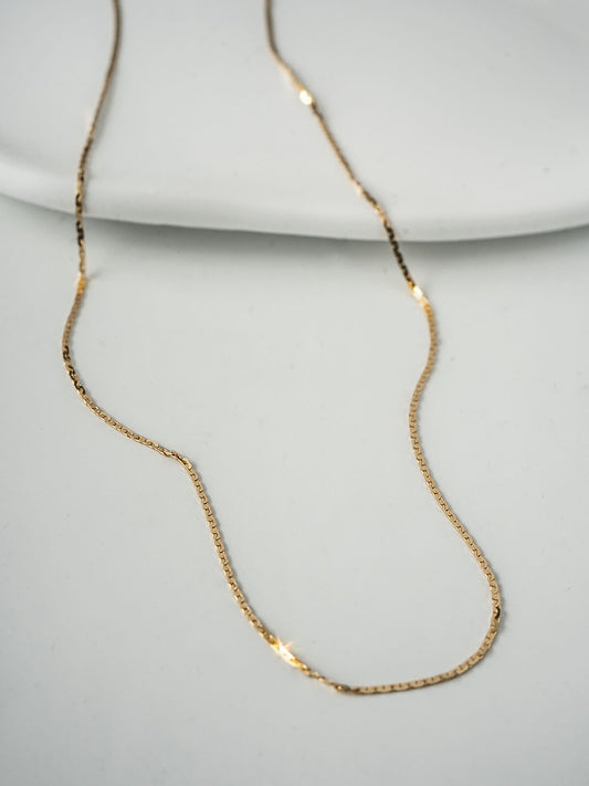 K18 Silken Rectangle Chain Necklace | ARIADNE-ELNE-NK