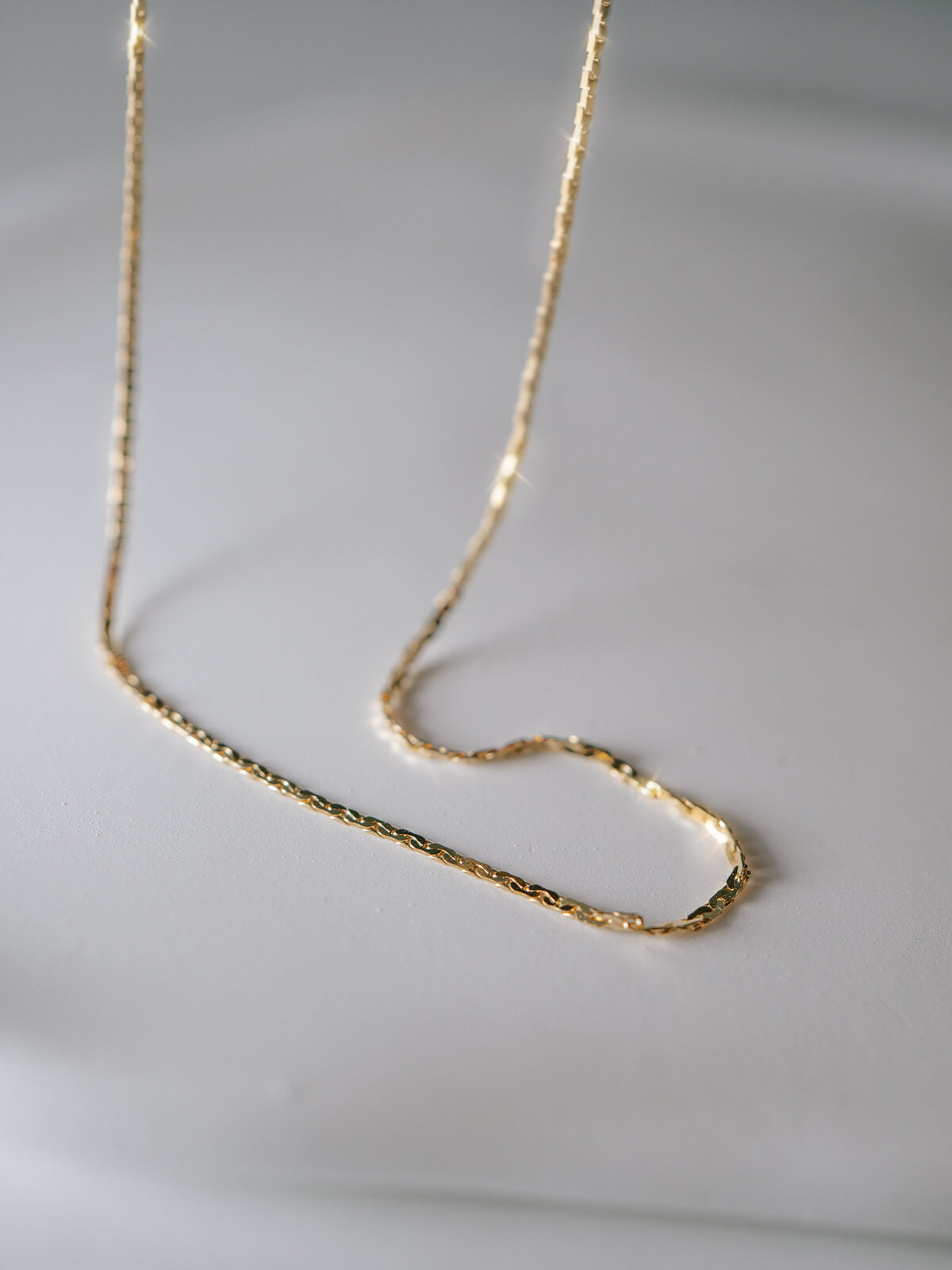 K18 Silken Rectangle Chain Necklace | ARIADNE-ELNE-NK