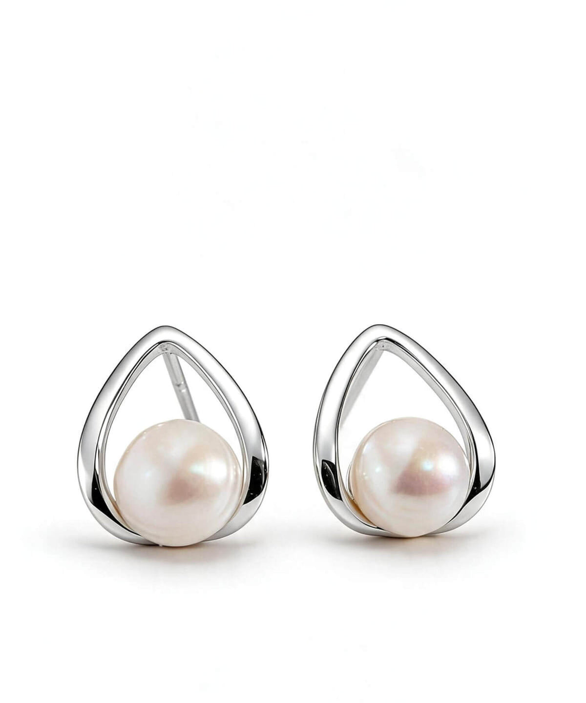 Sterling silver freshwater pearl drop earrings | ARNE