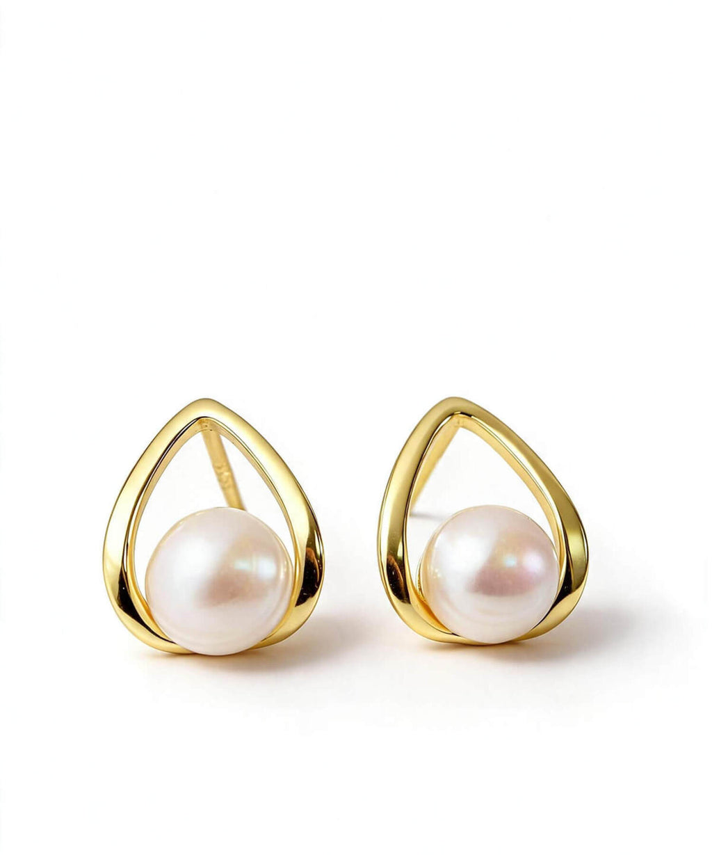 Sterling silver freshwater pearl drop earrings | ARNE