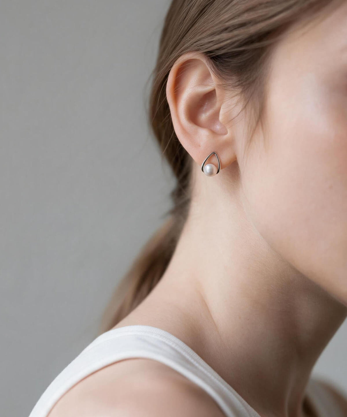 Sterling silver freshwater pearl drop earrings | ARNE
