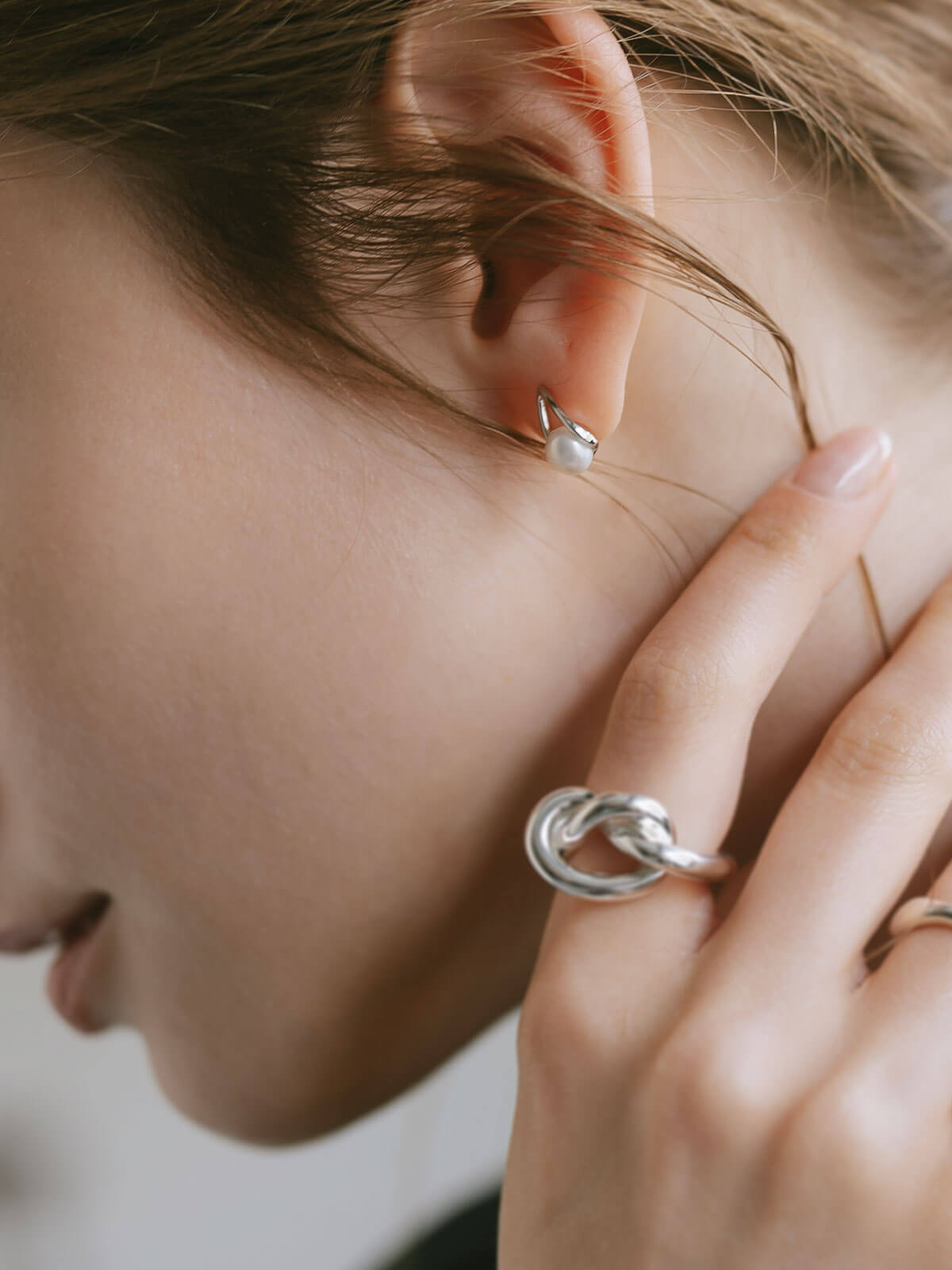 Silver925 drop pearl Earrings | ARNE-PE