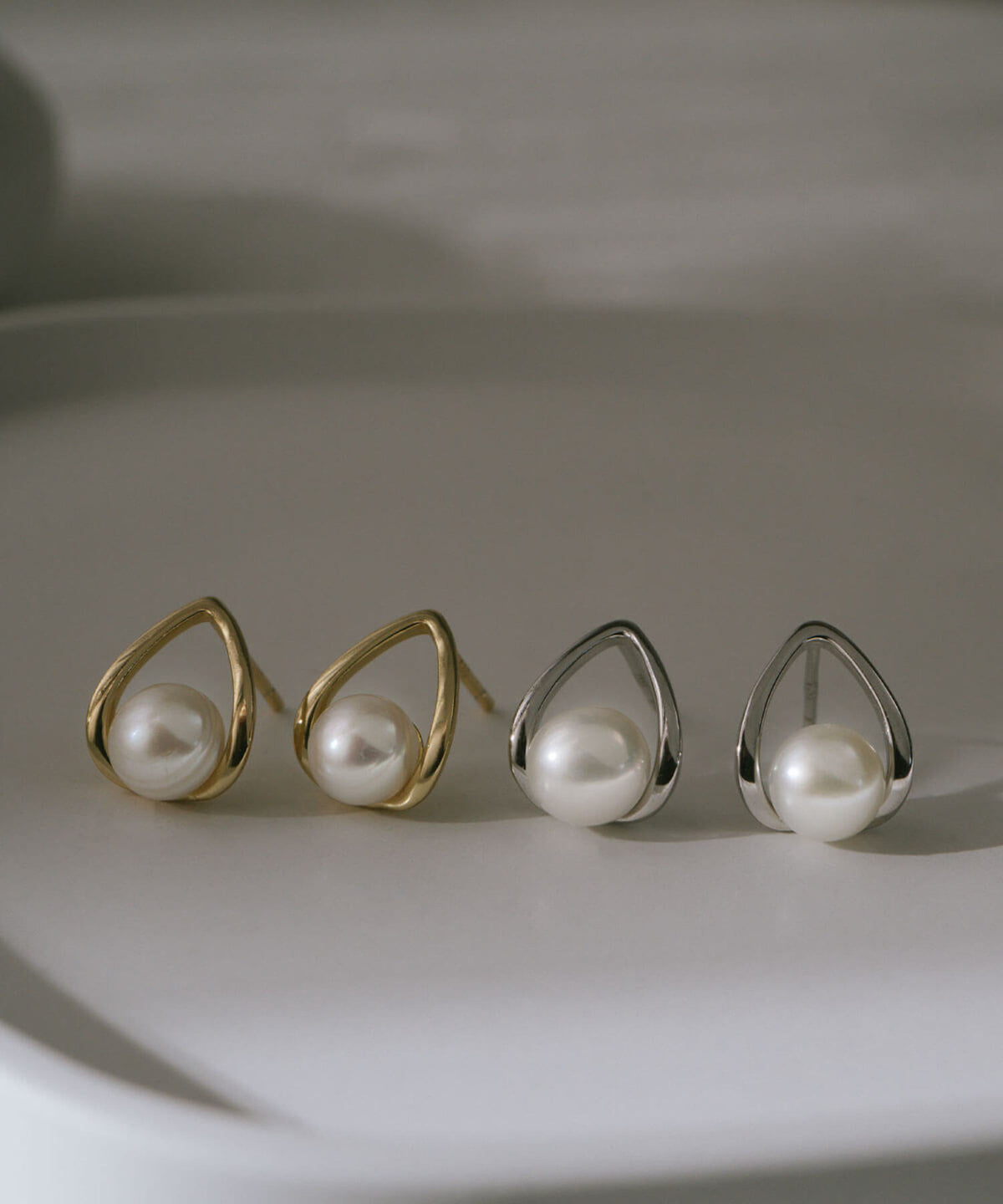 Sterling silver freshwater pearl drop earrings | ARNE