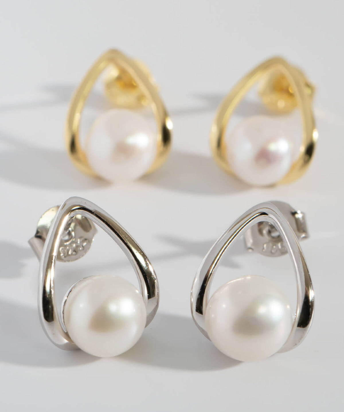 Sterling silver freshwater pearl drop earrings | ARNE