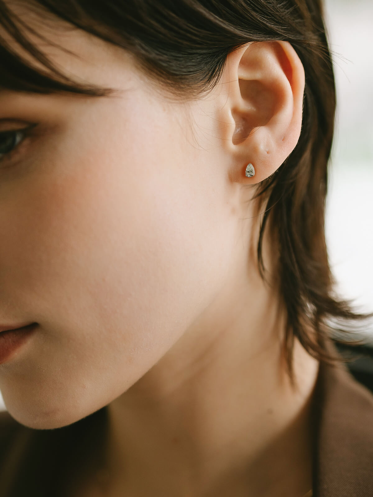 Platina Drop Diamond Earrings | ASTERI DEW