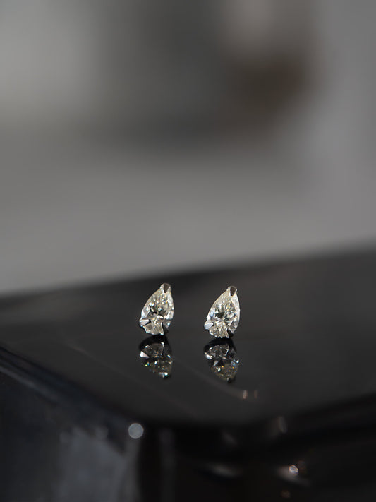Platina Drop Diamond Earrings | ASTERI DEW