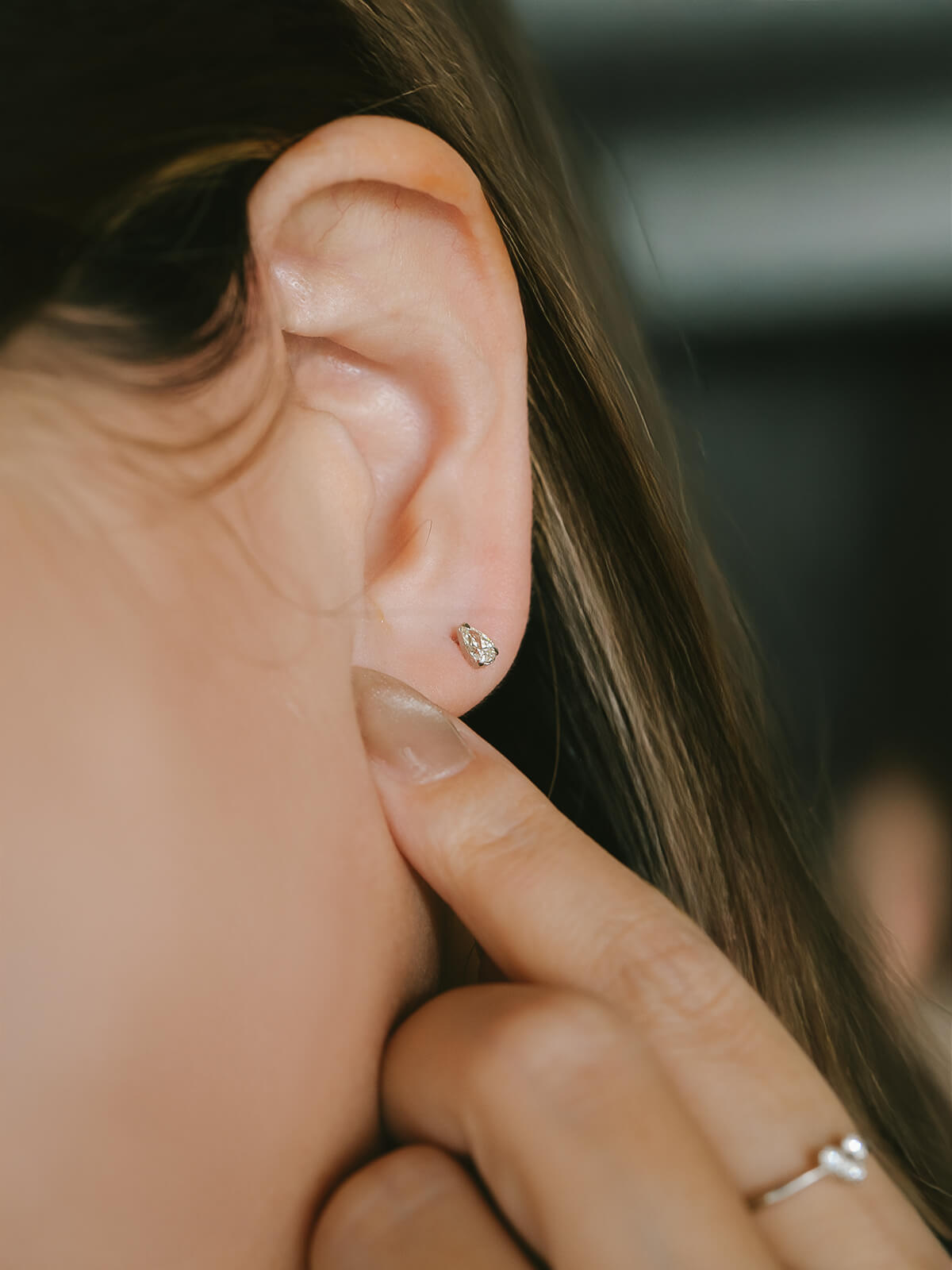 Platina Drop Diamond Earrings | ASTERI DEW