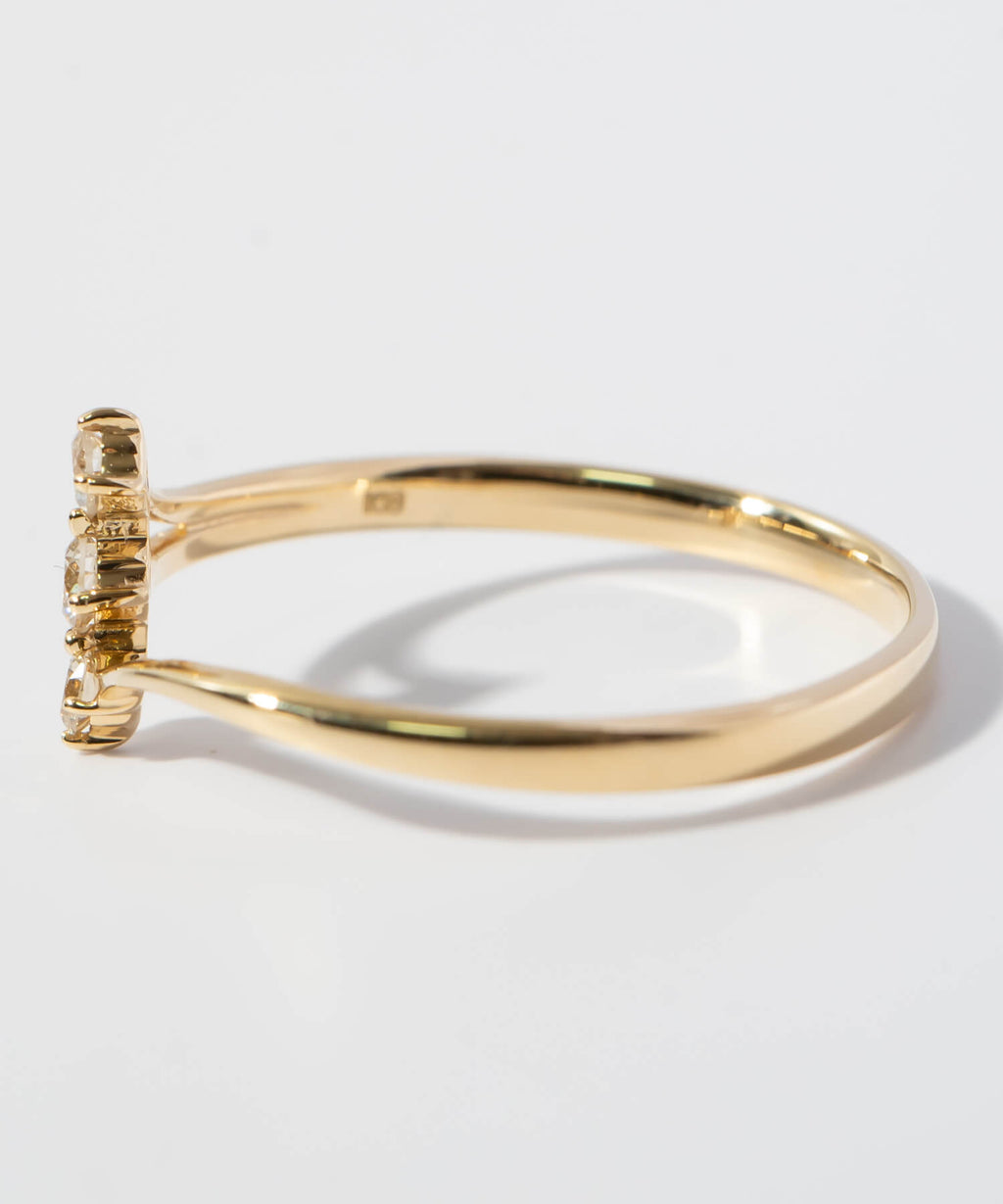 18K Gold Triple Diamond Ring | ASTERI ORION
