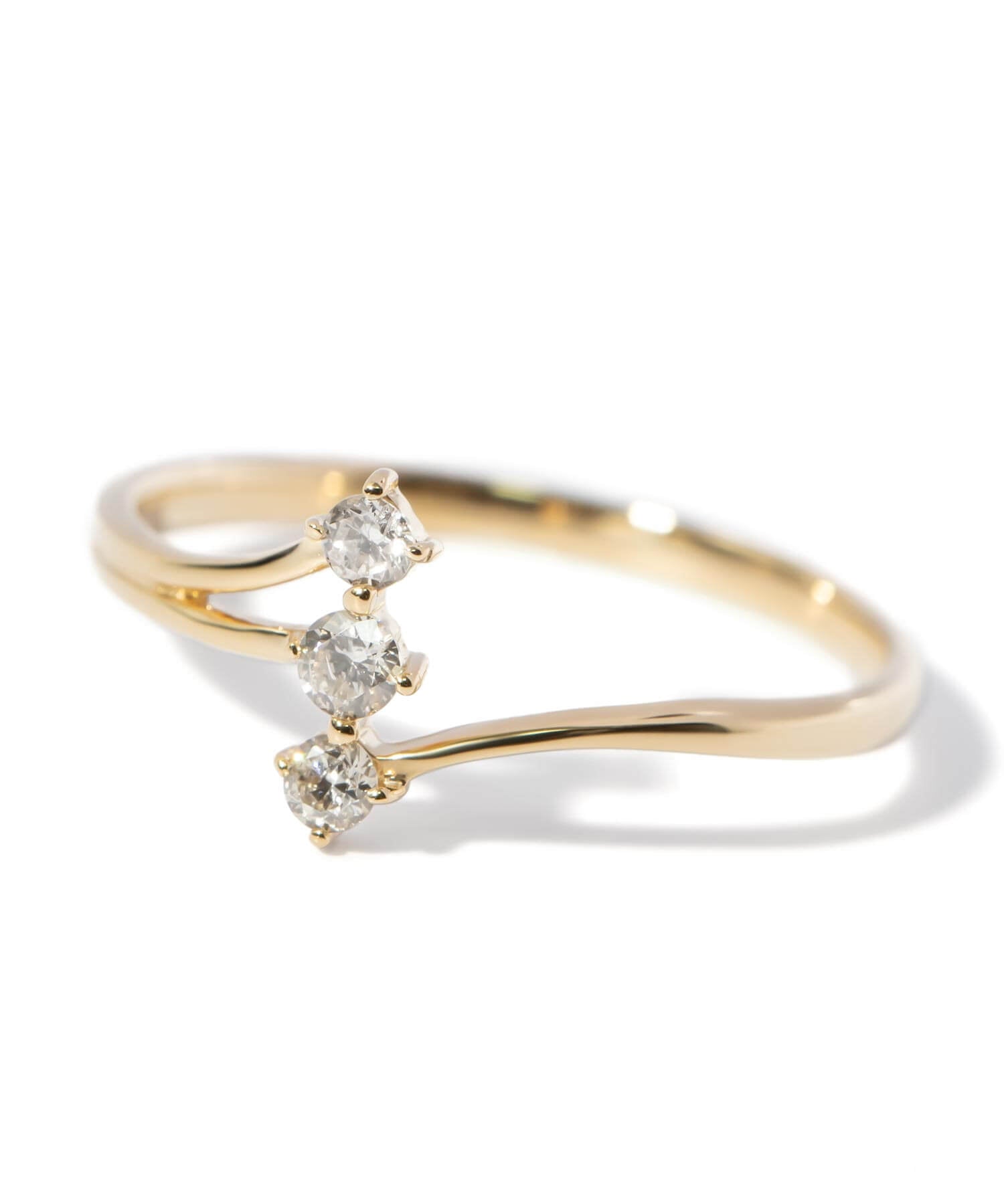 18K Gold Triple Diamond Ring | ASTERI ORION