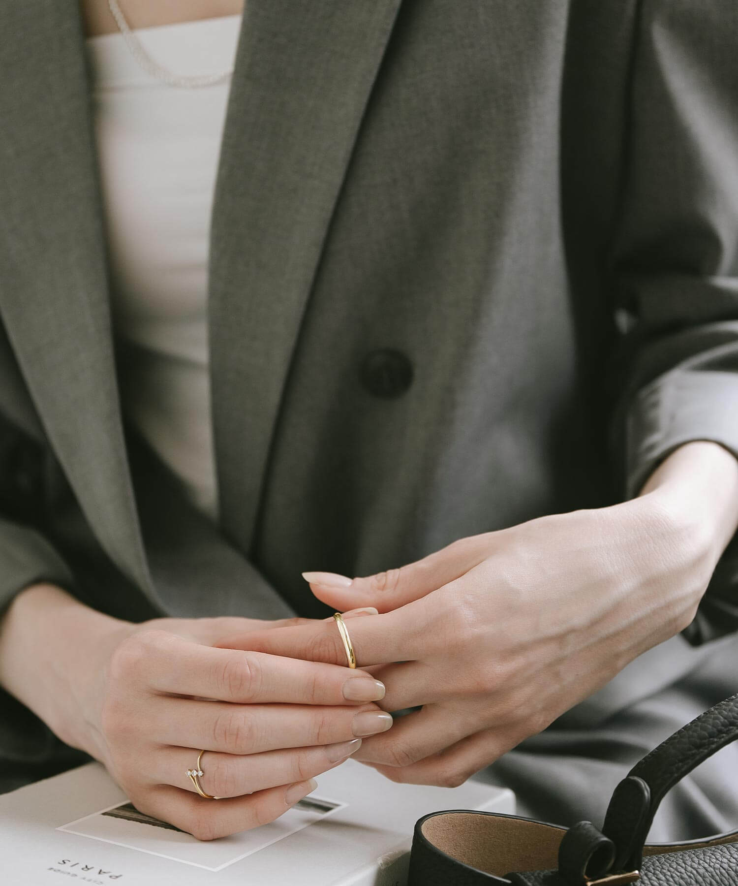 18K Gold Triple Diamond Ring | ASTERI ORION