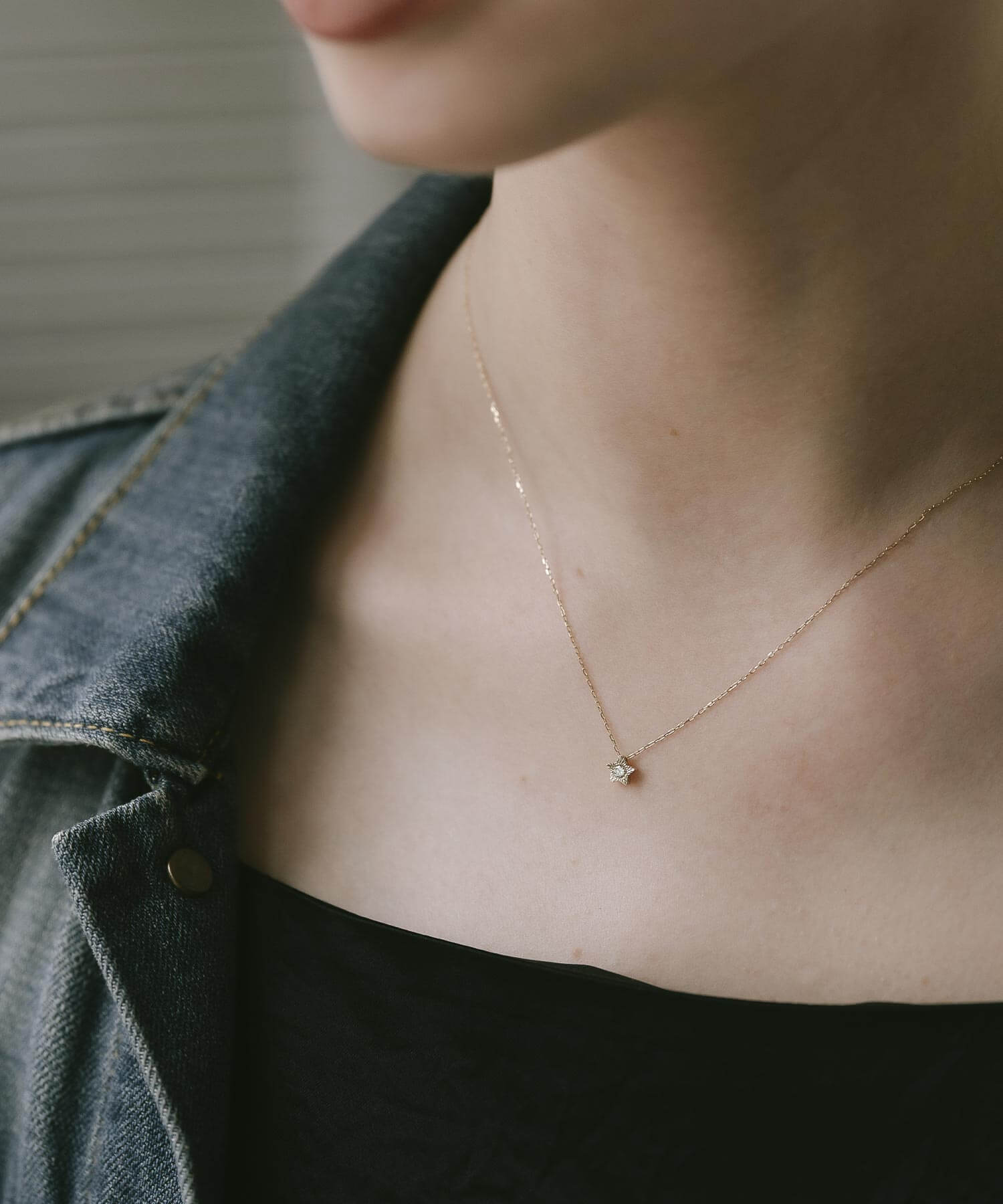 10K Gold Diamond Star Necklace | ATRIA