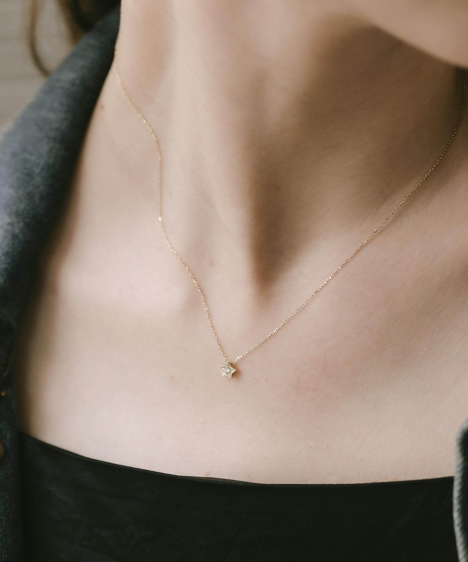 10K Gold Diamond Star Necklace | ATRIA