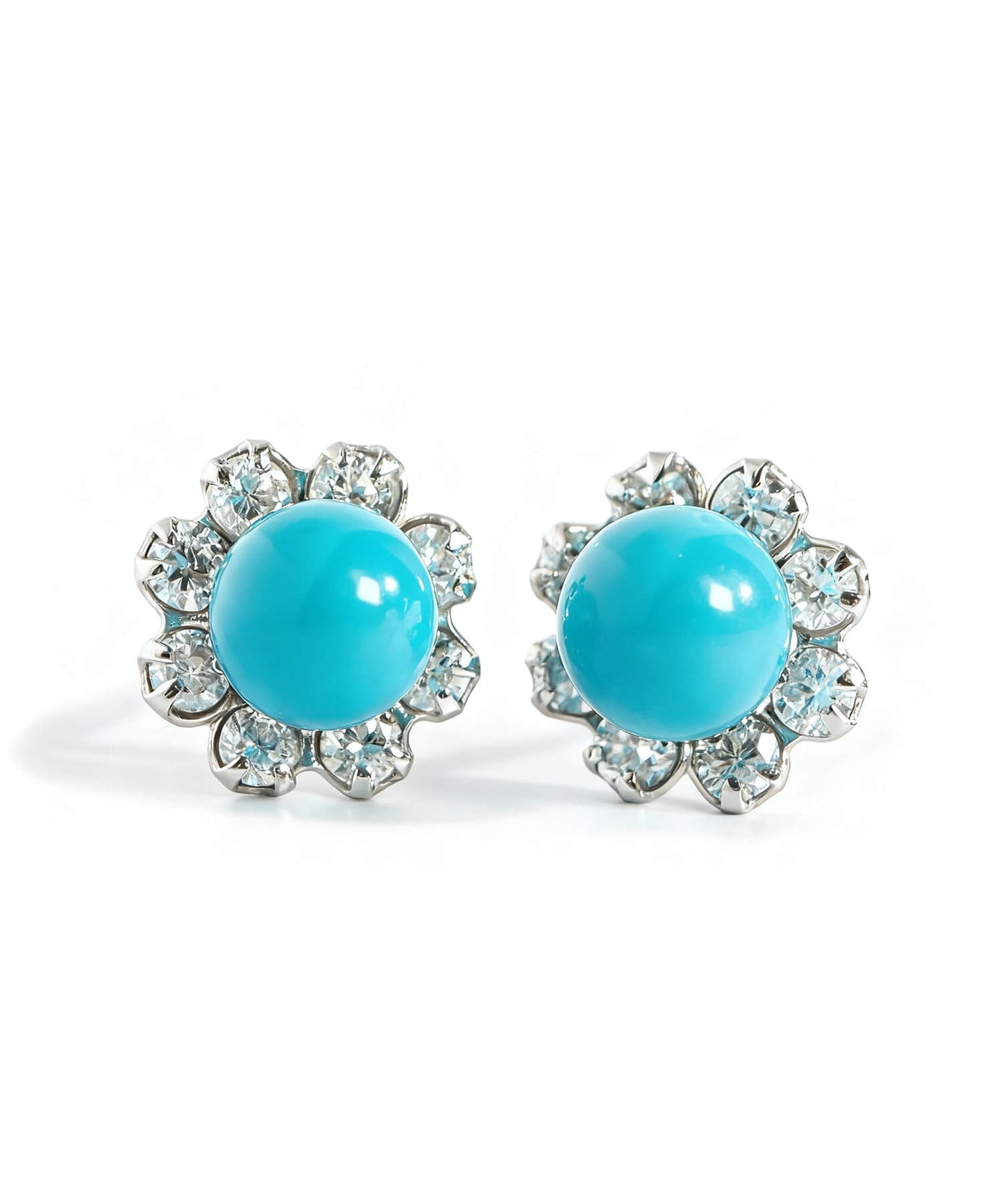 TURQUOISE FLORAL ORBIT EARRINGS | AZEL PIERCE