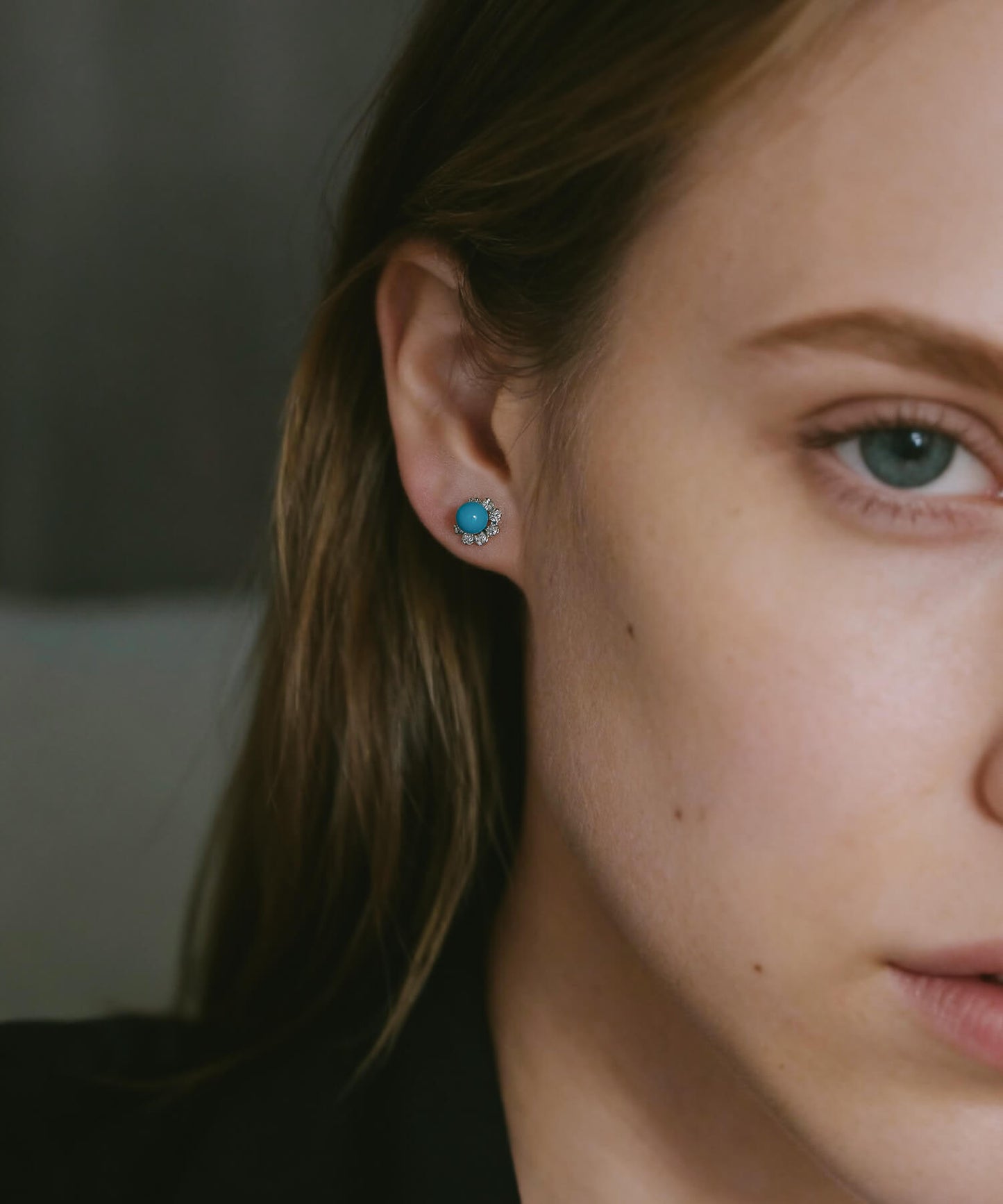 TURQUOISE FLORAL ORBIT EARRINGS | AZEL PIERCE