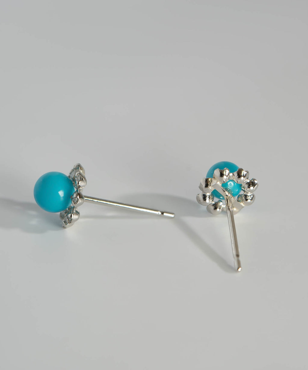 Turquoise Floral Orbit Earrings | AZEL