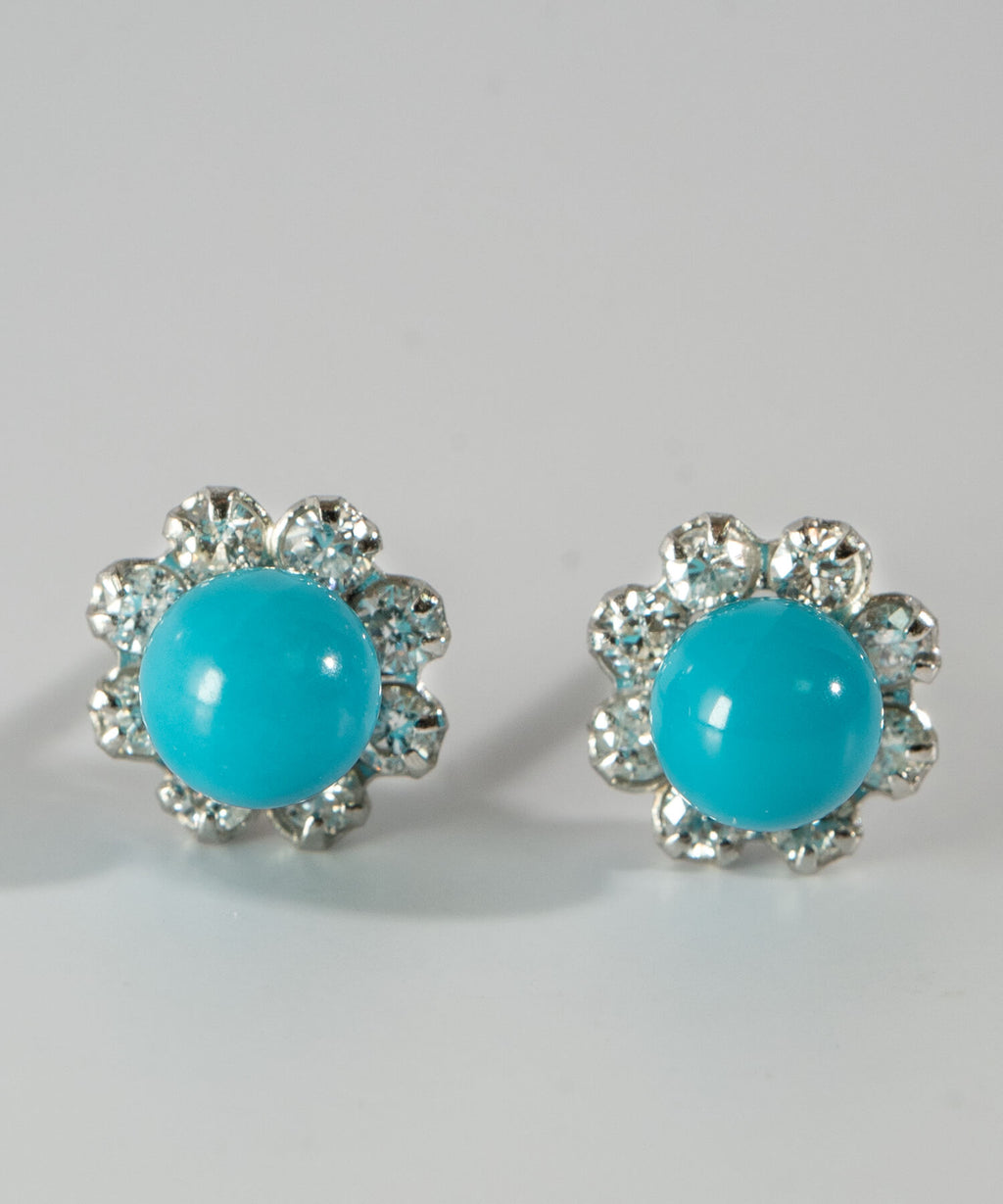 Turquoise Floral Orbit Earrings | AZEL