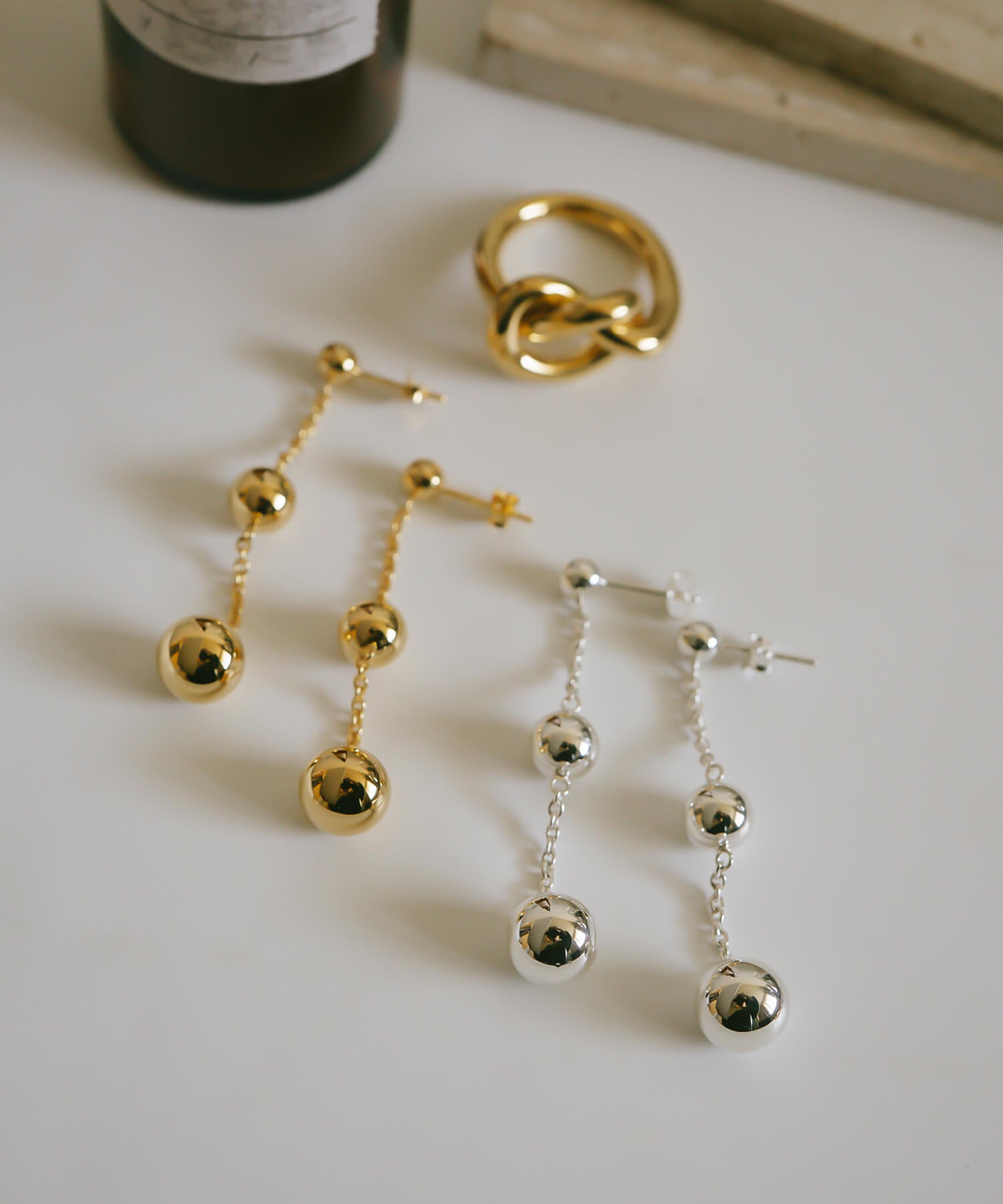 18K Gold Plated Sterling Silver Trio Orb Pierce | BAO