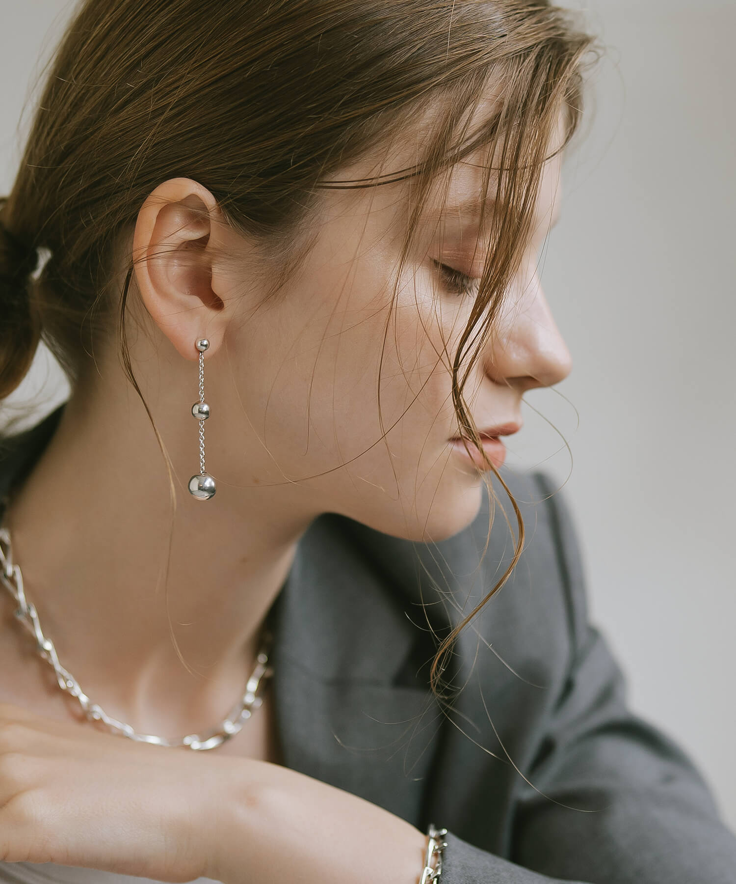 18K Gold Plated Sterling Silver Trio Orb Pierce | BAO