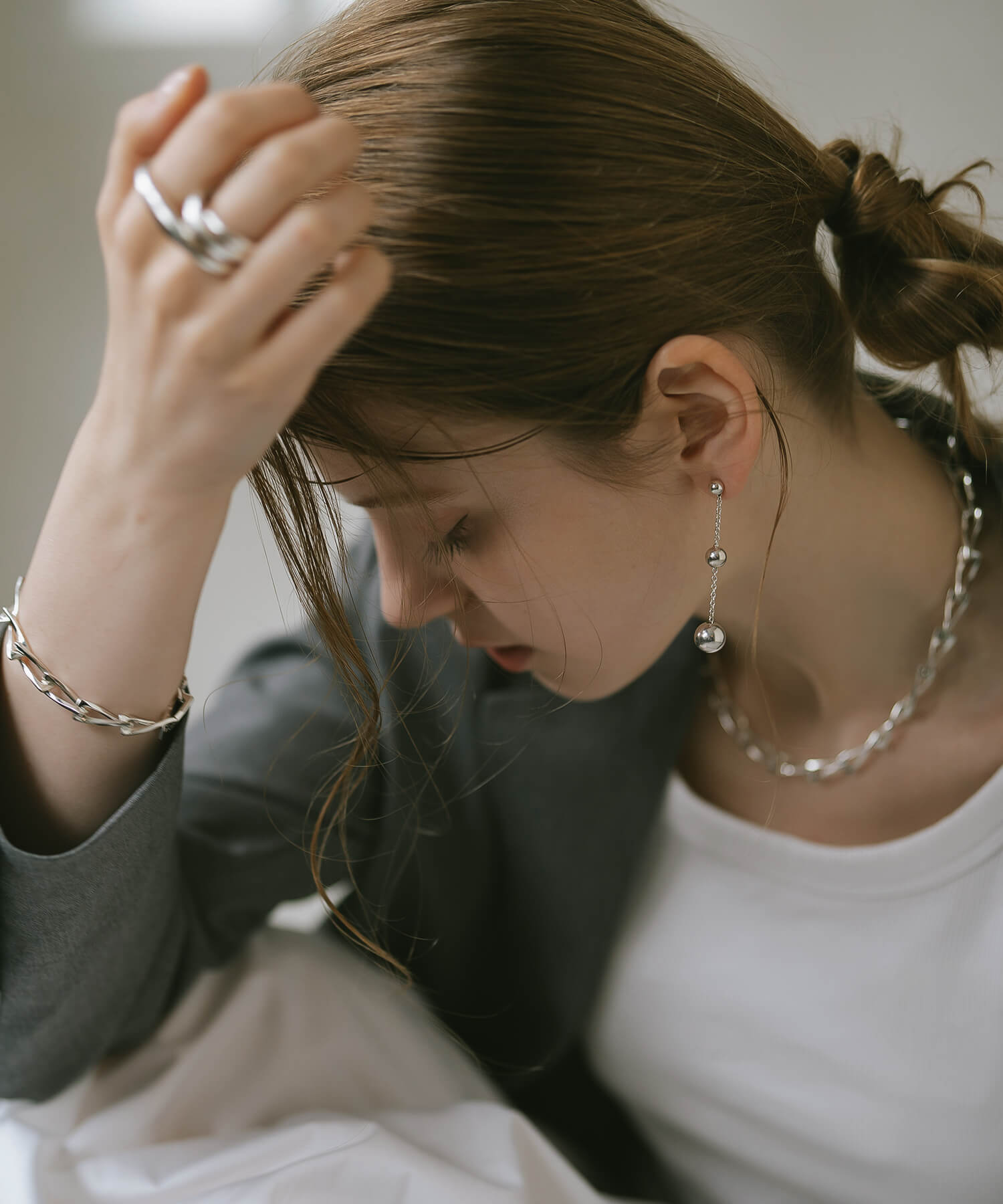 18K Gold Plated Sterling Silver Trio Orb Pierce | BAO