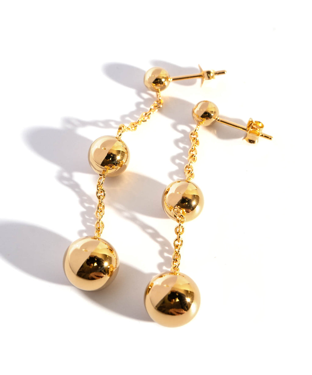 18K Gold Plated Sterling Silver Trio Orb Pierce | BAO
