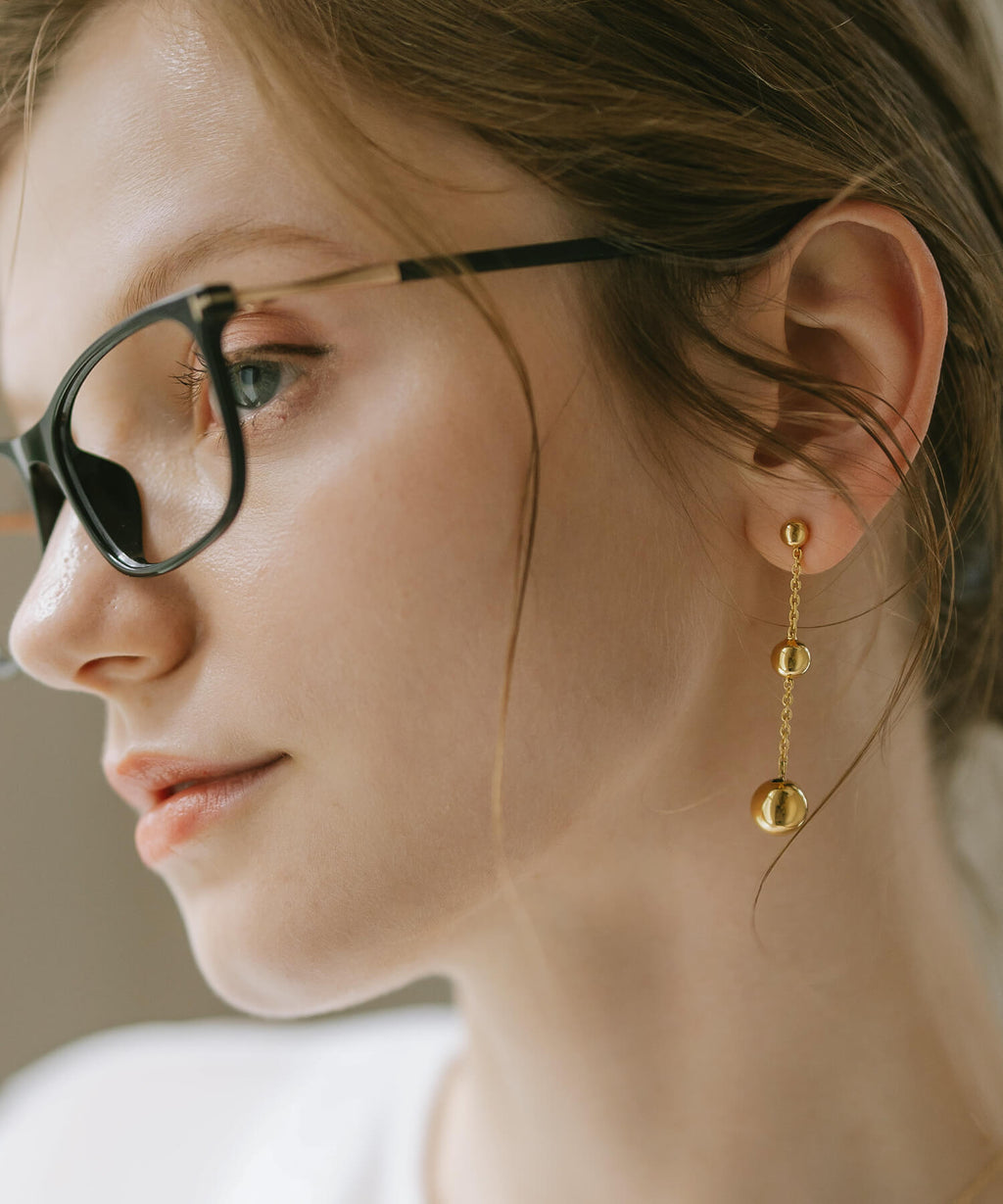 18K Gold Plated Sterling Silver Trio Orb Pierce | BAO