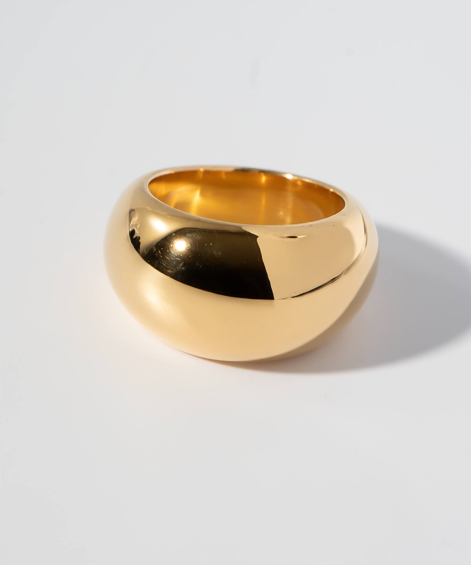 18K Gold Plated Sterling Silver Barrel Pinky Ring | BAROLA
