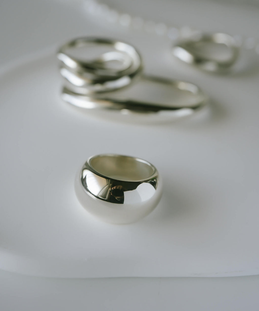 18K Gold Plated Sterling Silver Barrel Pinky Ring | BAROLA