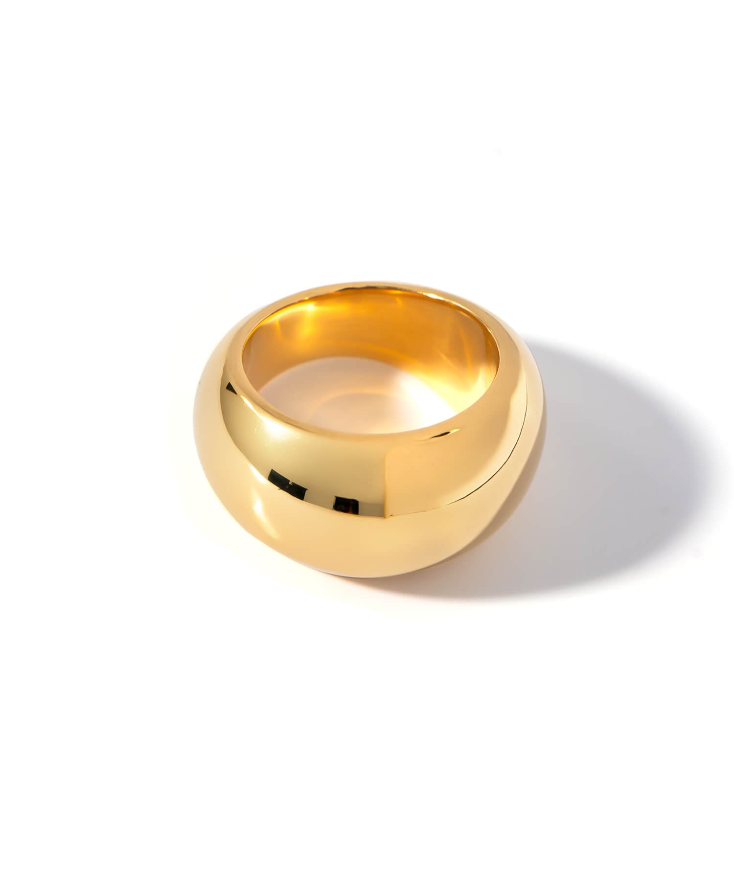 18K Gold Plated Sterling Silver Barrel Pinky Ring | BAROLA