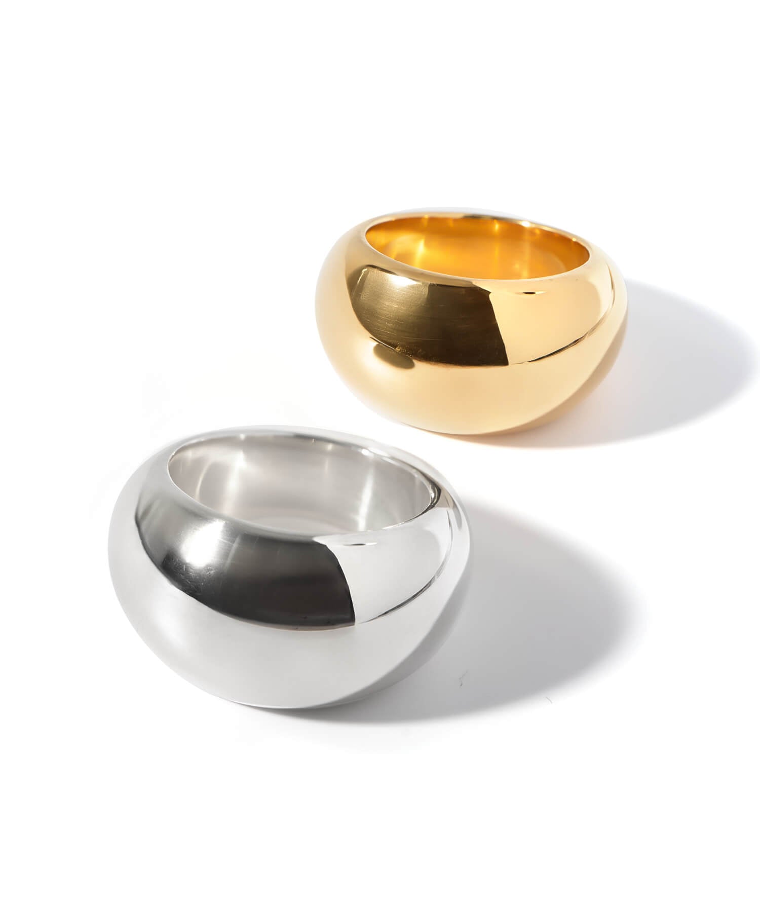 18K Gold Plated Sterling Silver Barrel Pinky Ring | BAROLA