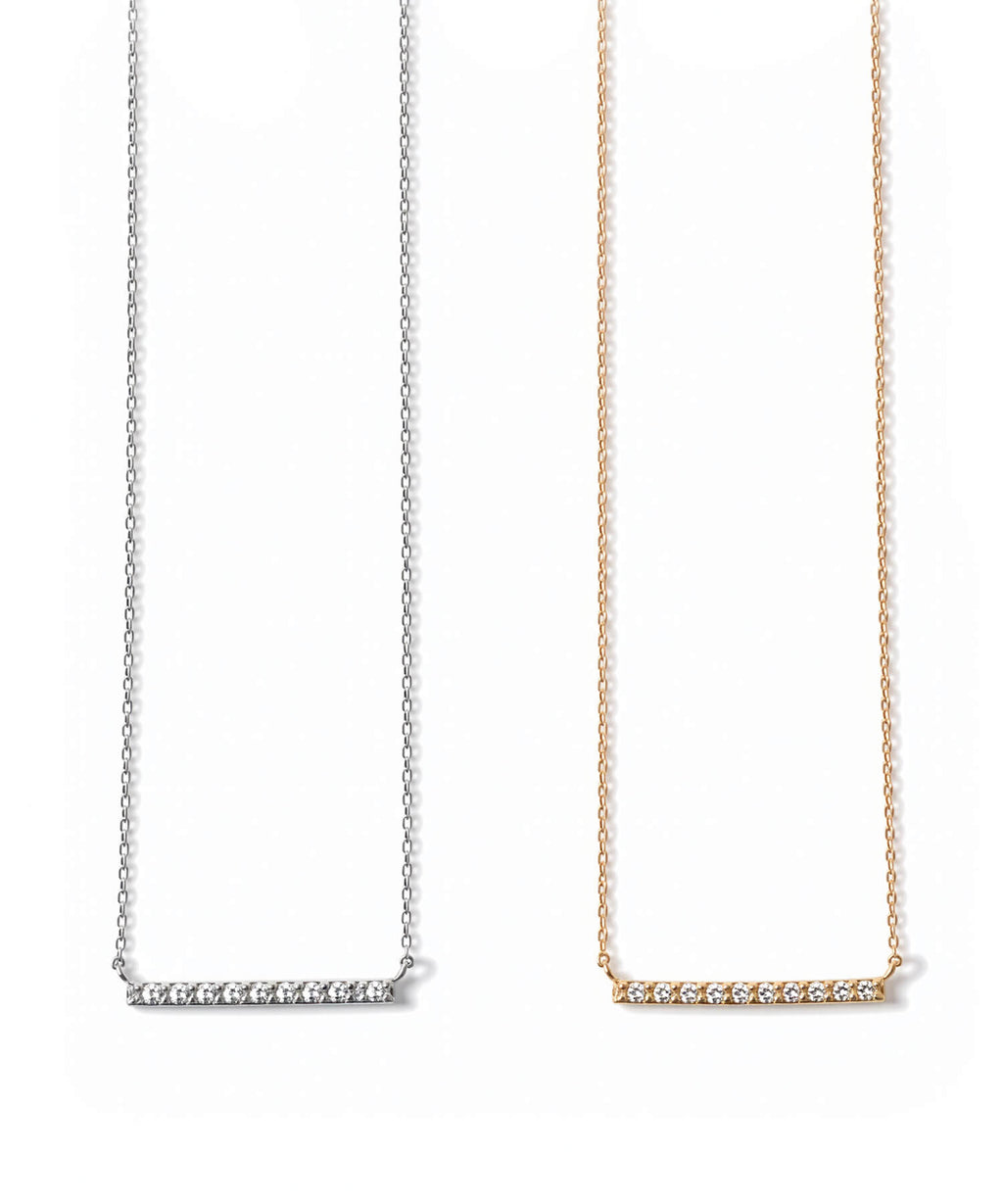 Platinum & Gold Linear Diamond Necklace | BELIE