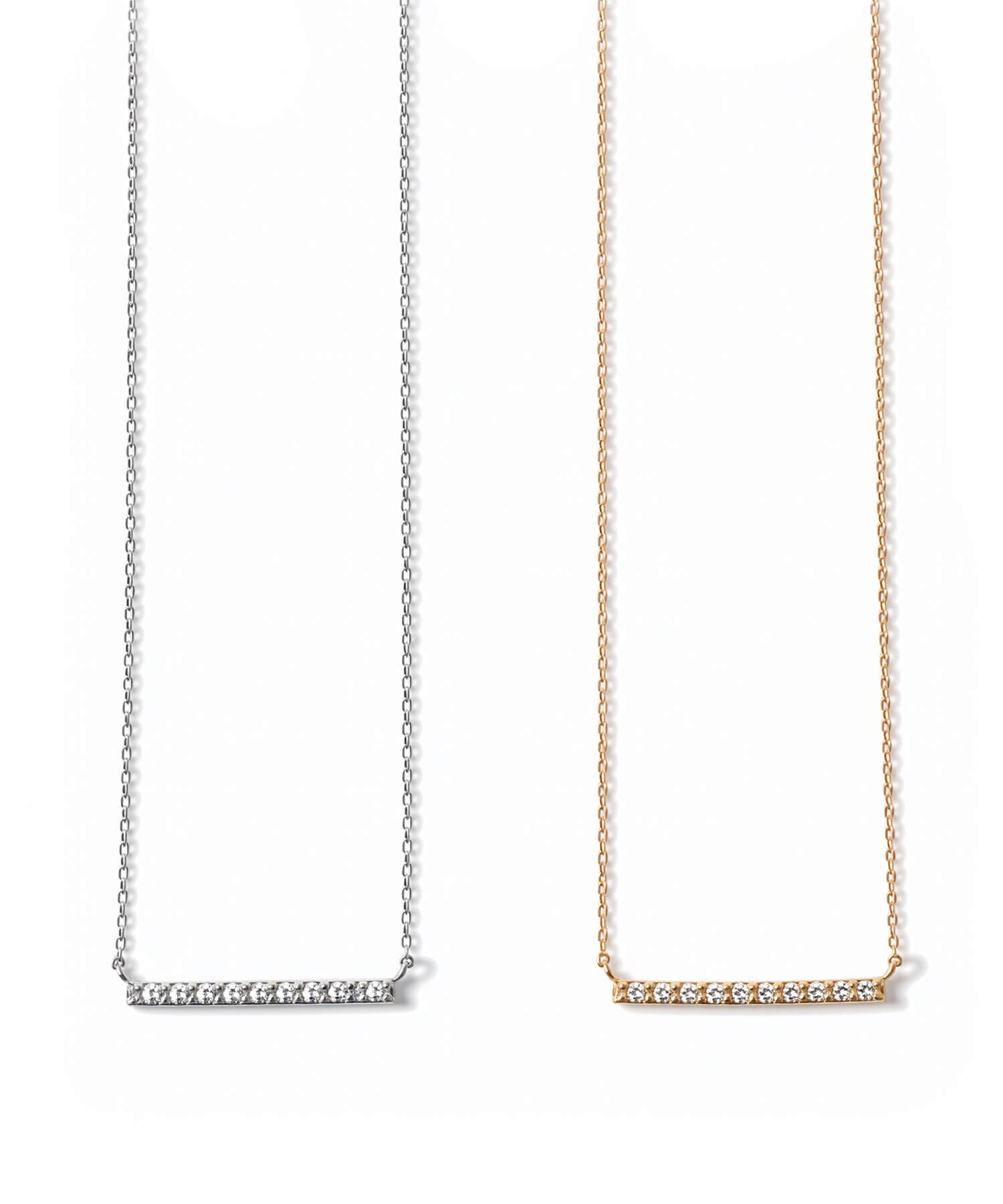 Platinum & Gold Linear Diamond Necklace | BELIE