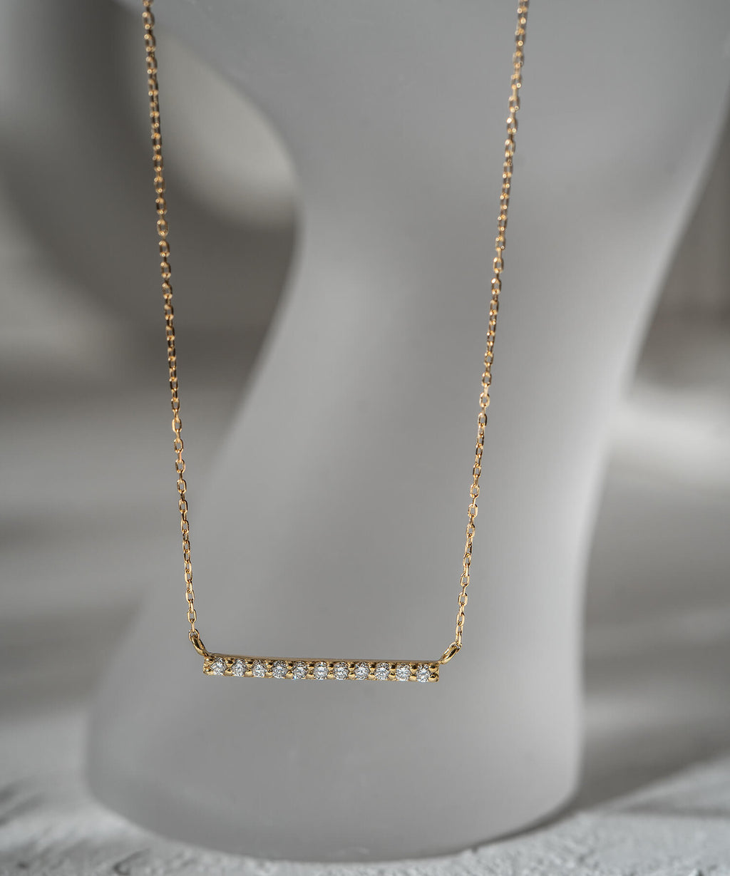 Platinum & Gold Linear Diamond Necklace | BELIE