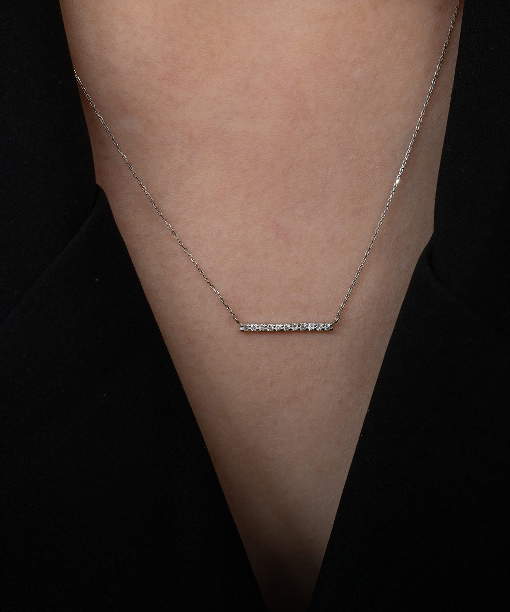Platinum & Gold Linear Diamond Necklace | BELIE