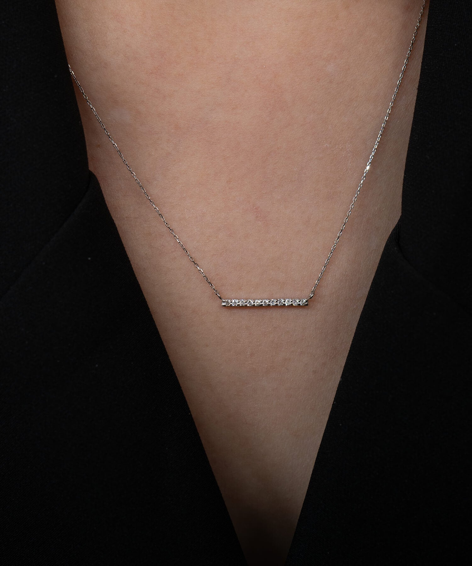Platinum & Gold Linear Diamond Necklace | BELIE