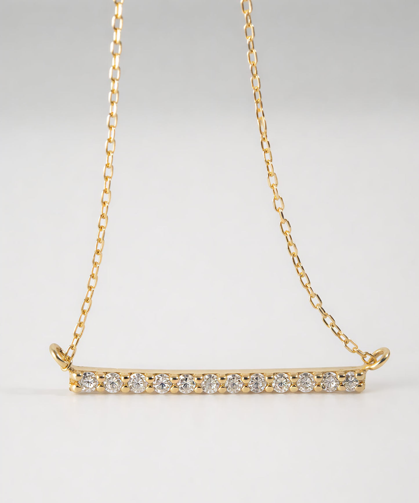Platinum & Gold Linear Diamond Necklace | BELIE-NK