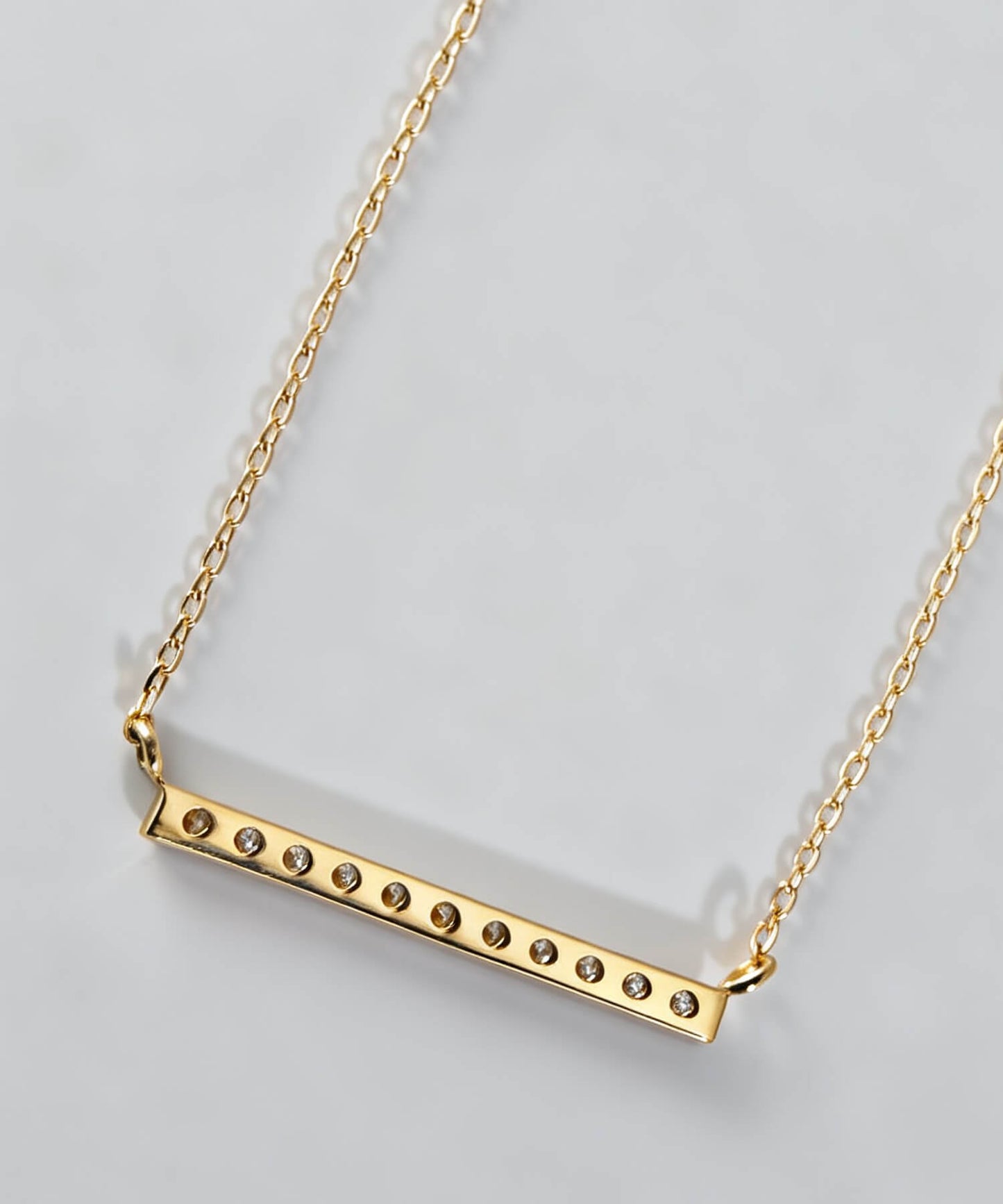 Platinum & Gold Linear Diamond Necklace | BELIE-NK